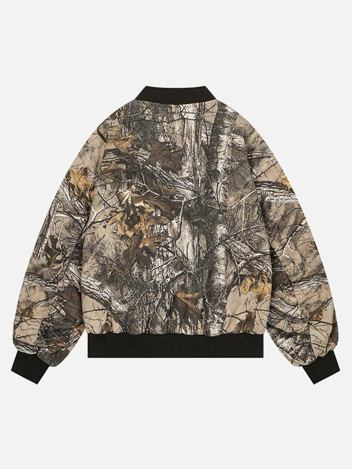 TALISHKO Leaf Camouflage Baseball Bomber Jacket