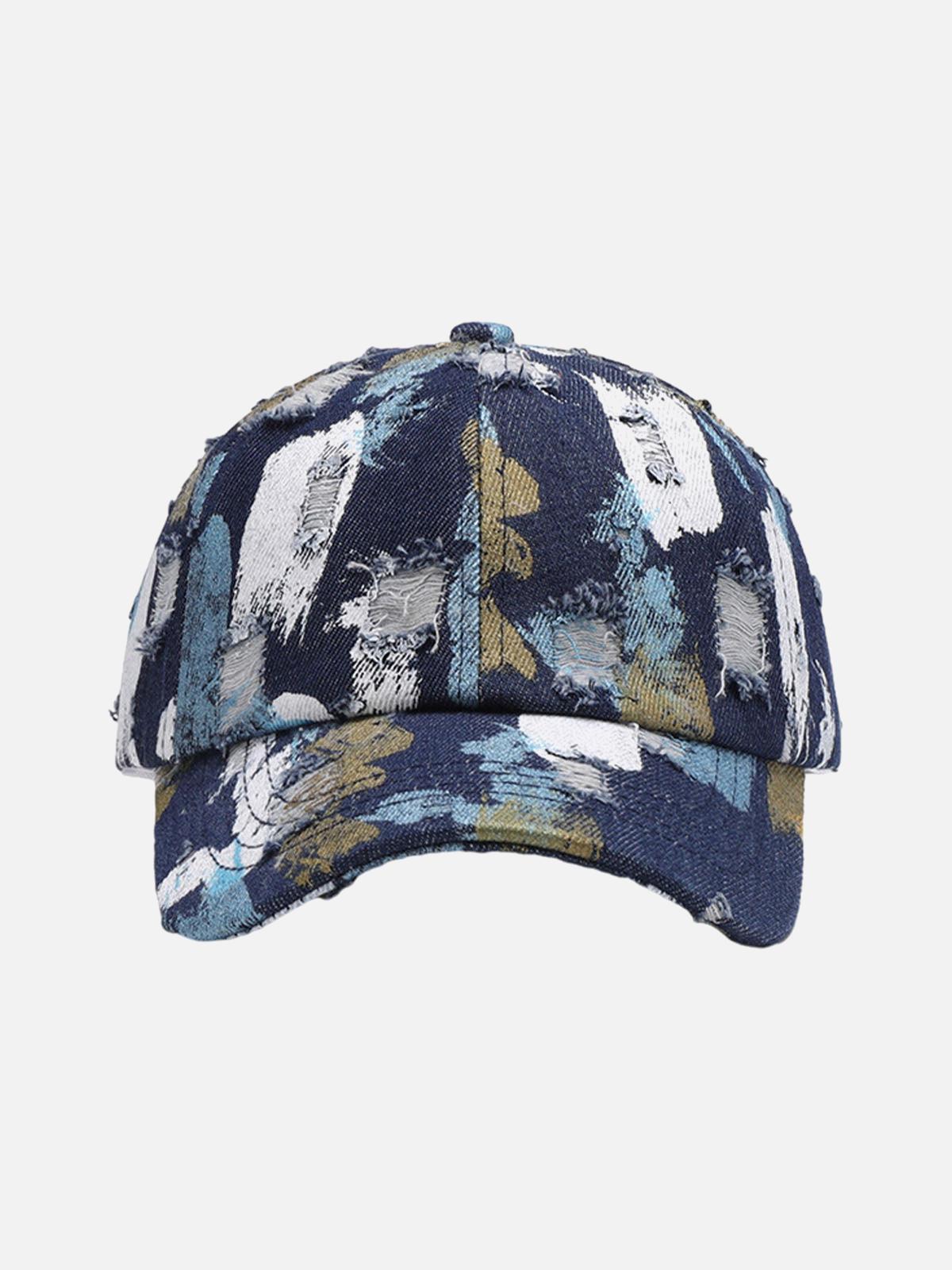 TALISHKO Distressed Abstract Print Baseball Cap