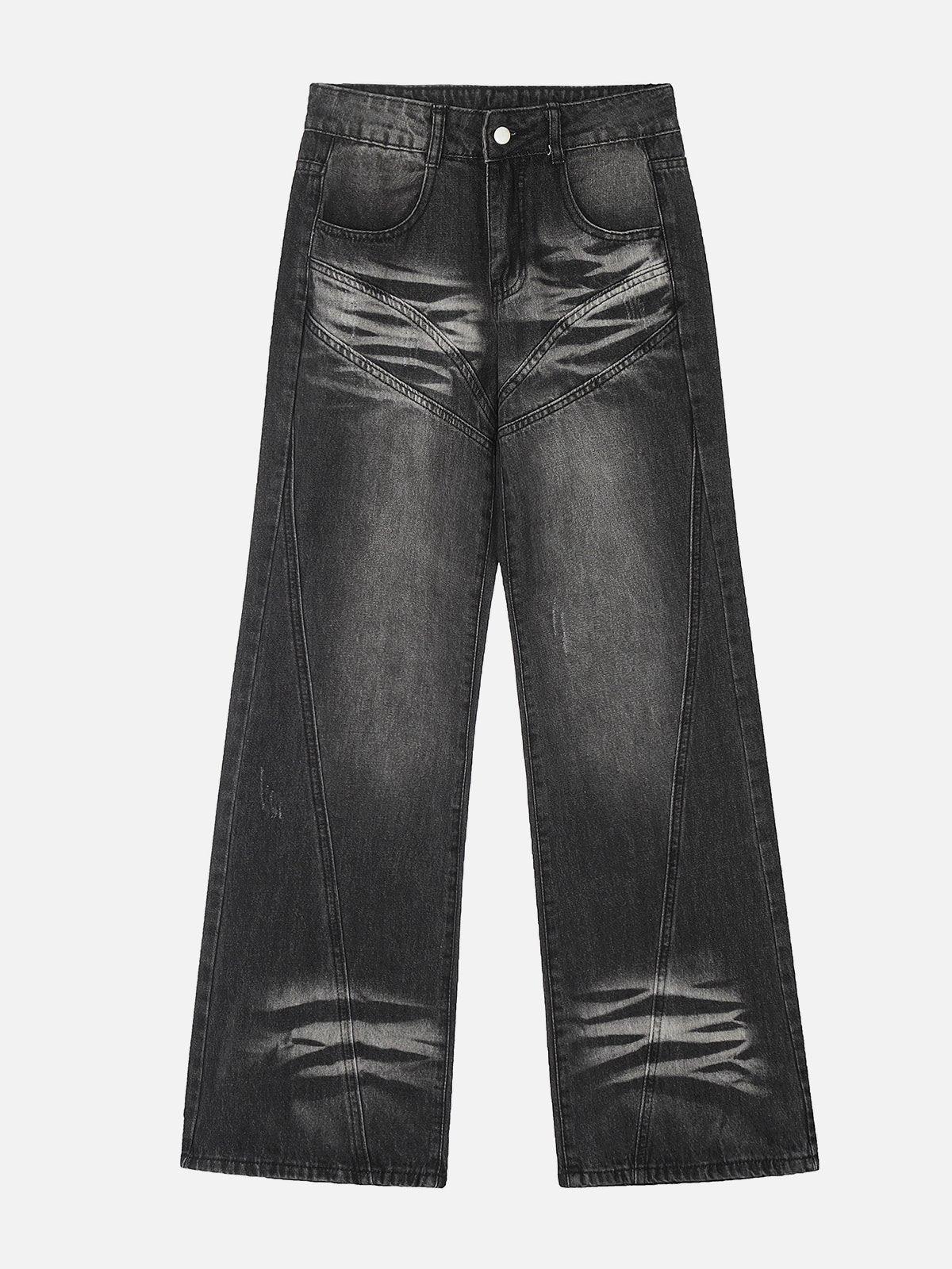 TALISHKO Retro Sun Faded Patchwork Jeans