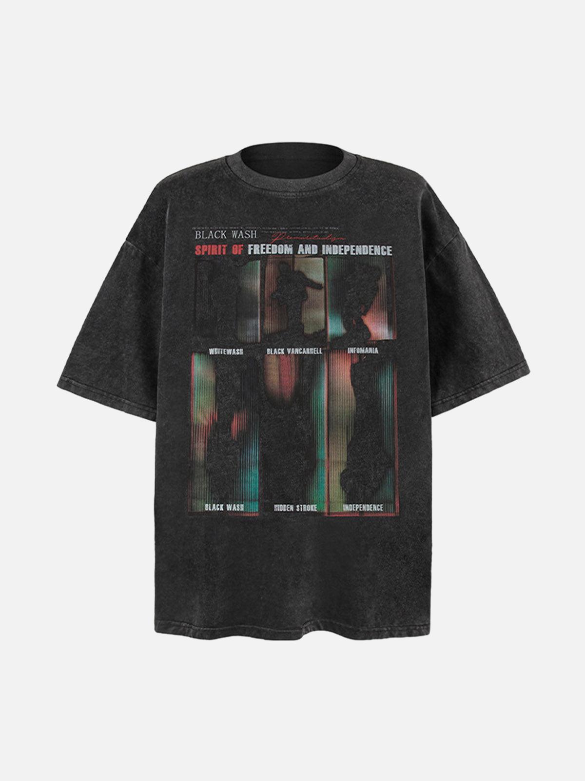 TALISHKO Washed Graphics Oversized T-Shirt