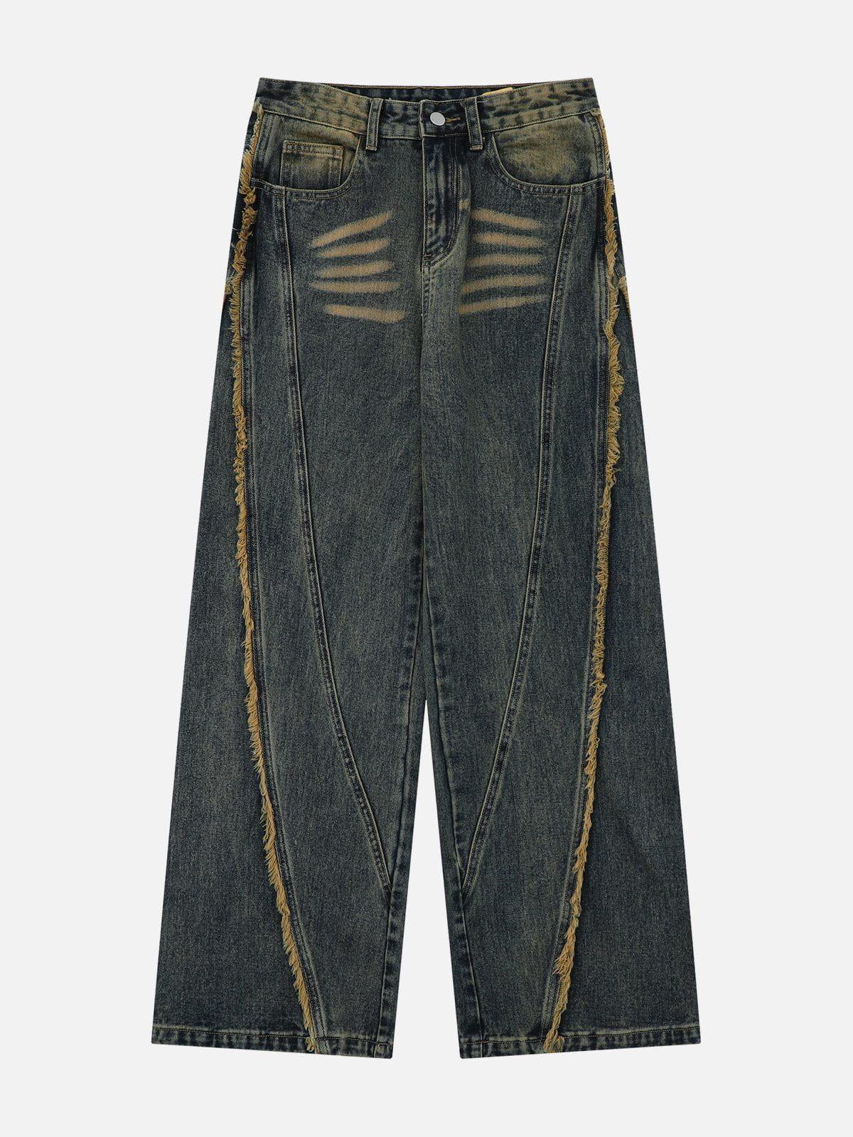 TALISHKO Fringe Washed Jeans