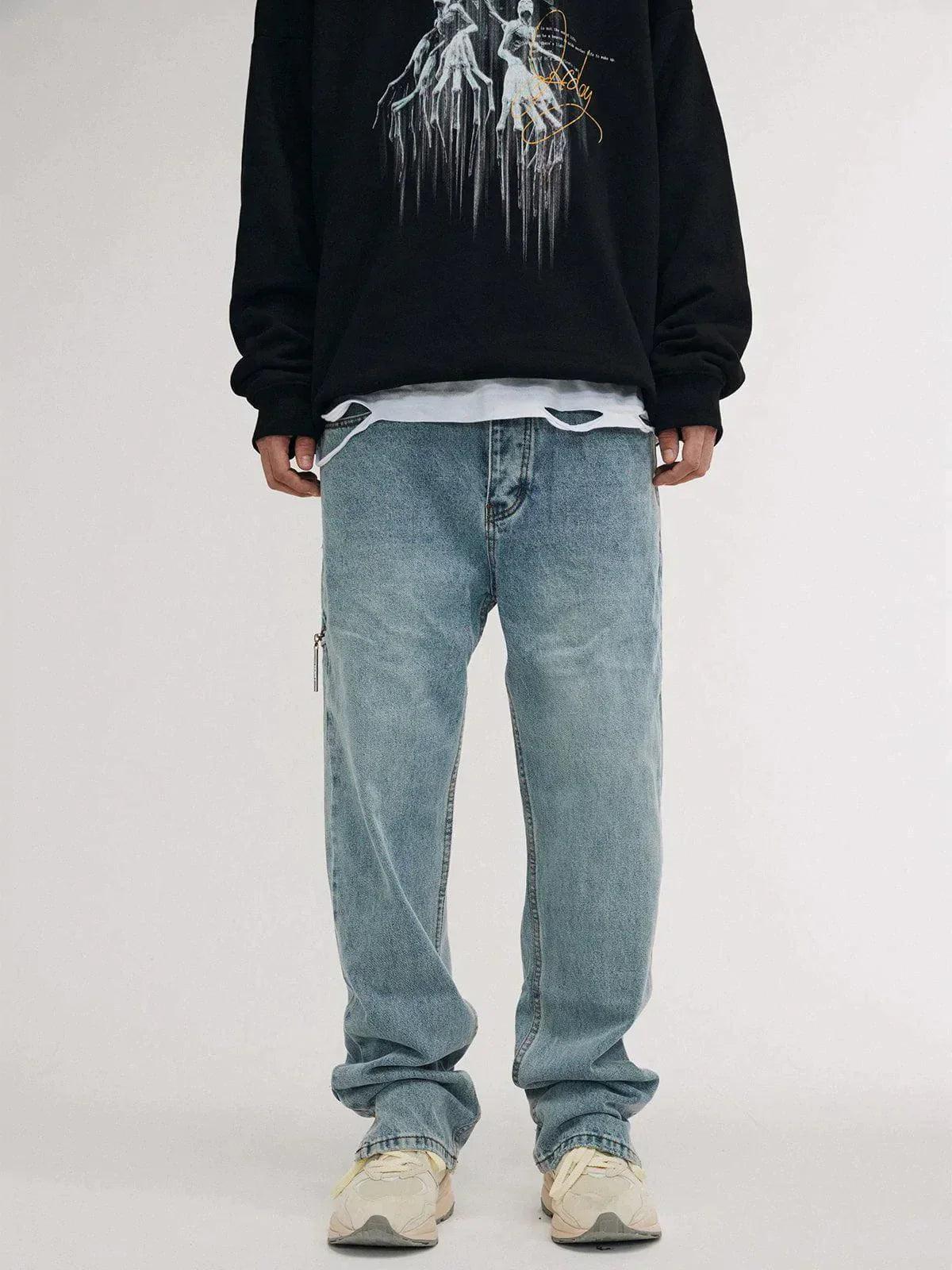TALISHKO Vintage Frayed Wash Jeans