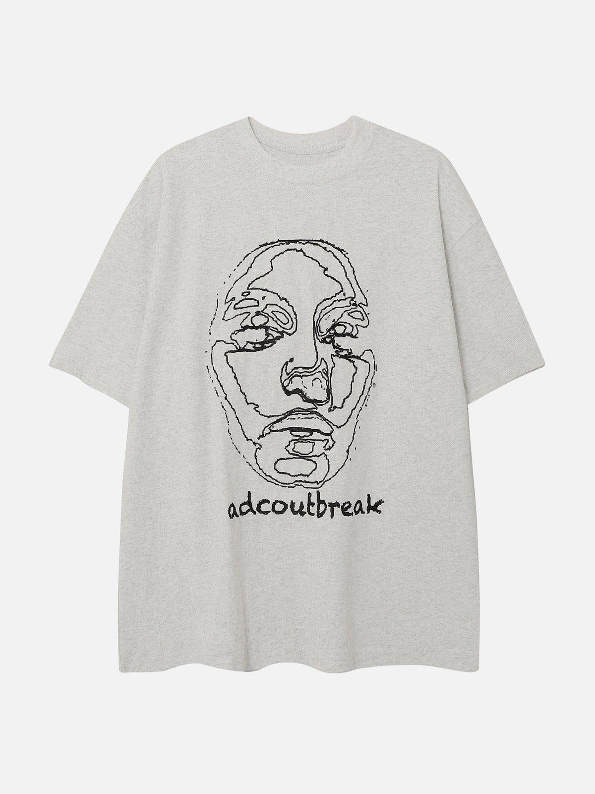 TALISHKO Embroidery Abstract Face Tee