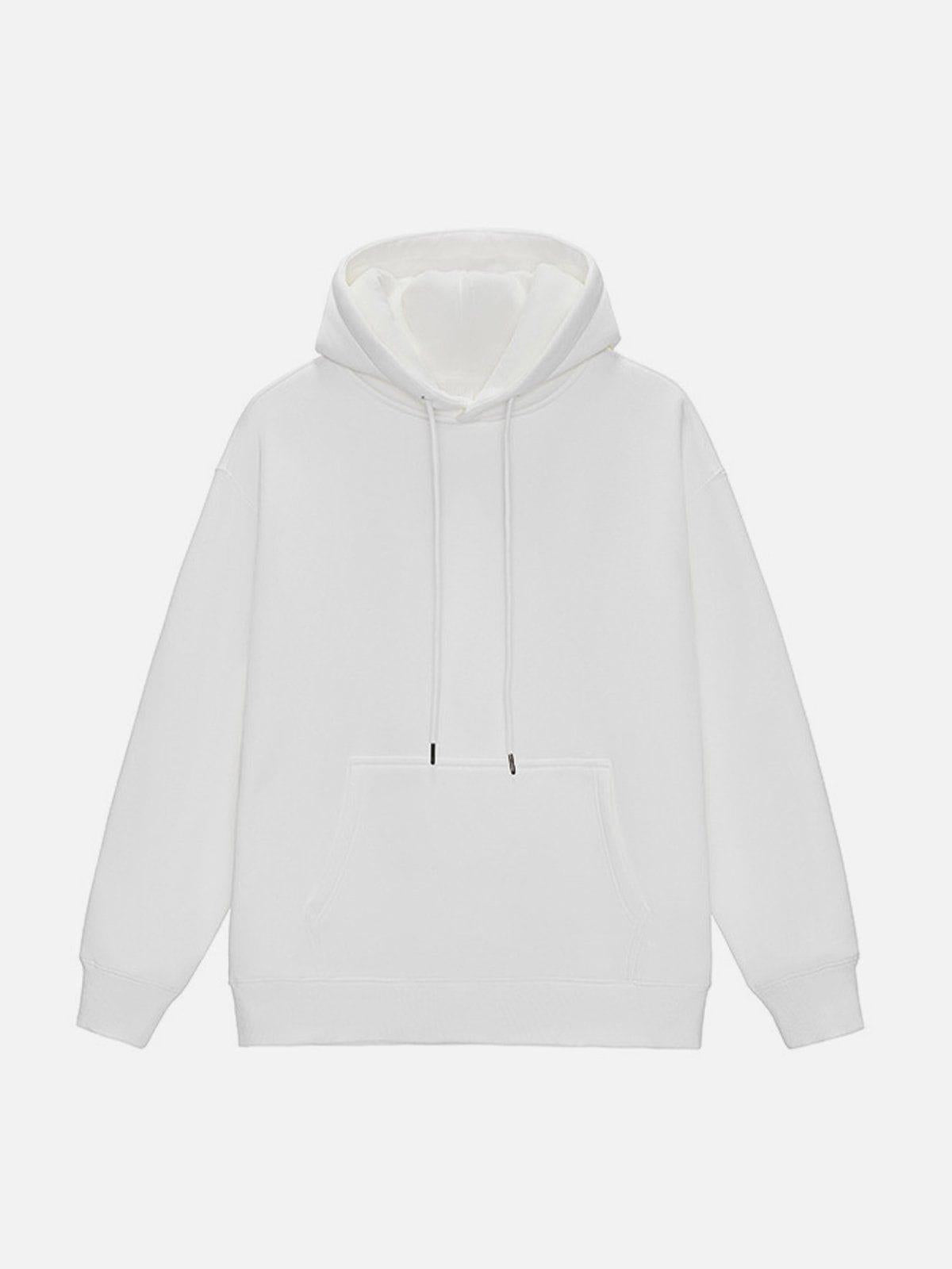 TALISHKO Solid Color Drawstring Hoodie