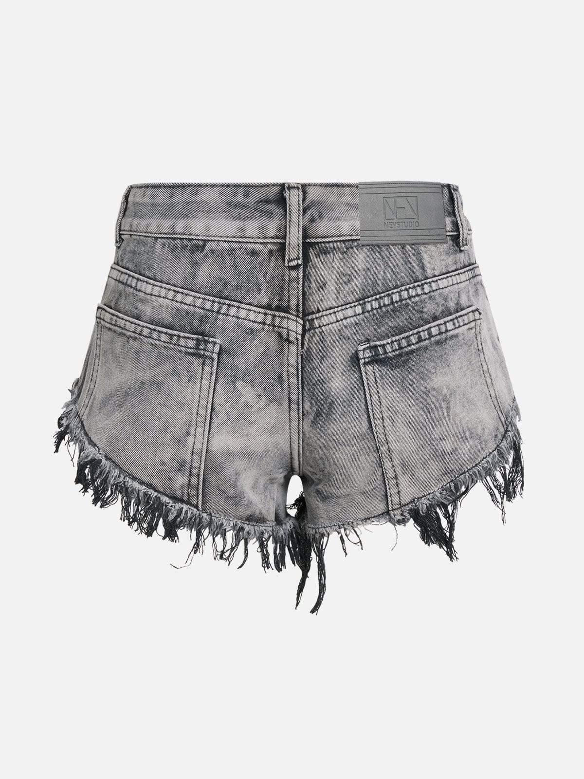 TALISHKO Fringe Washed Shorts