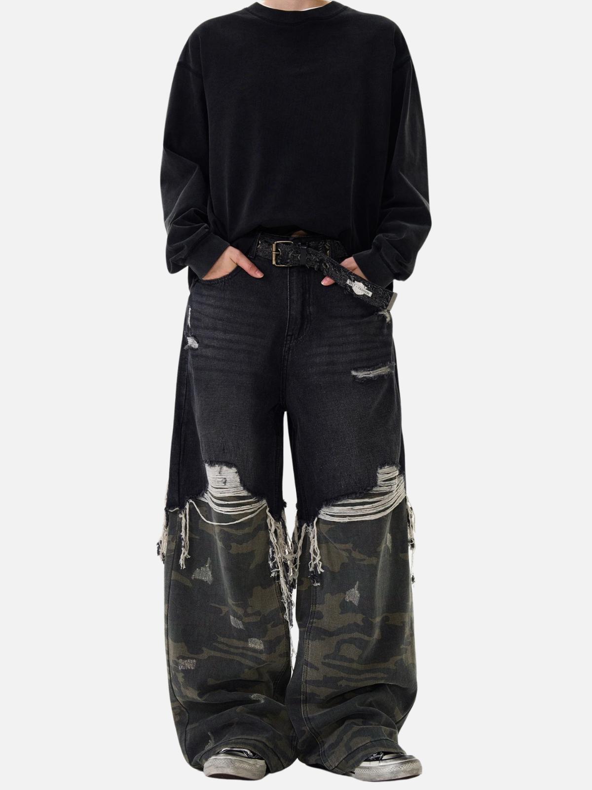 TALISHKO Camouflage Distressed Jeans