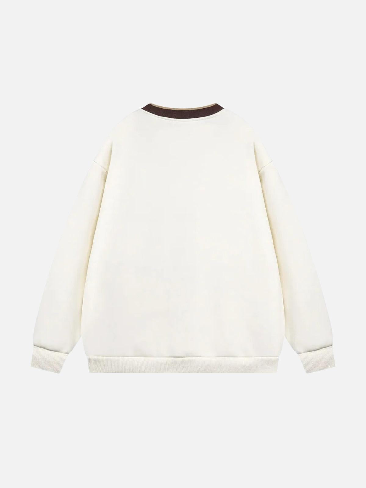 TALISHKO Contrast Paneled Embroidery Sweatshirt