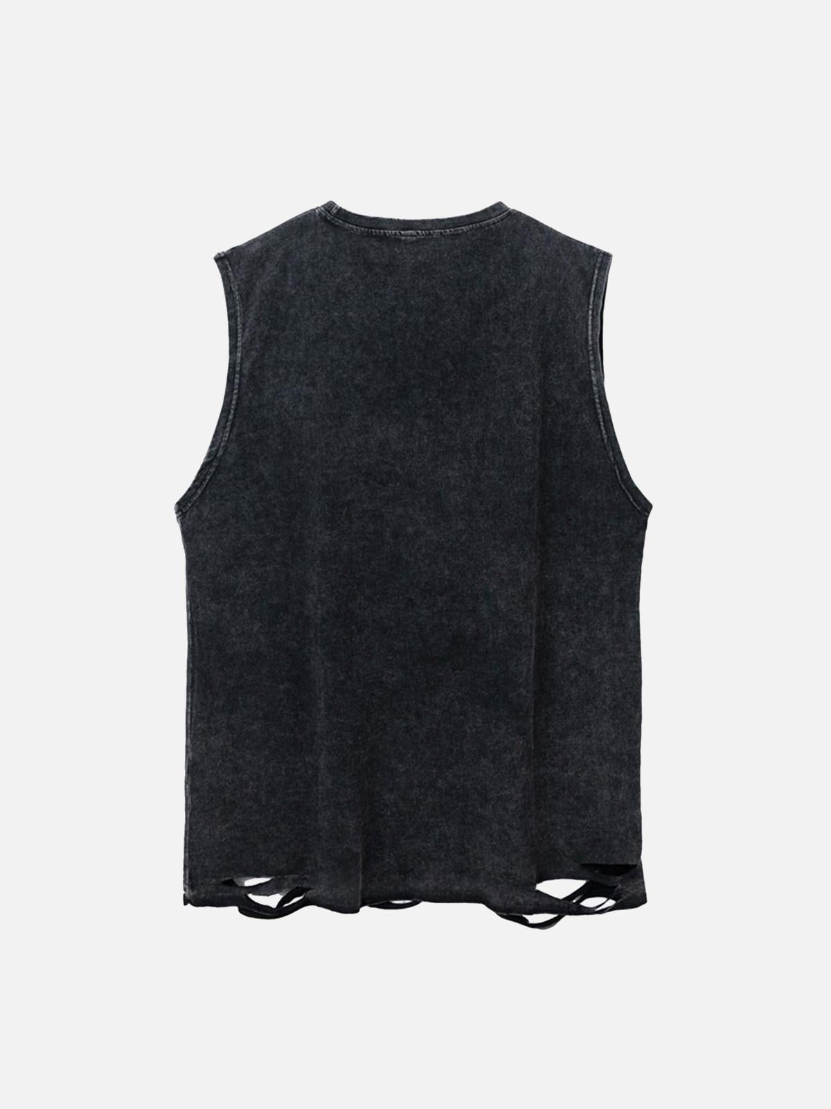 TALISHKO High Street Ripped Retro Hip-Hop Vest
