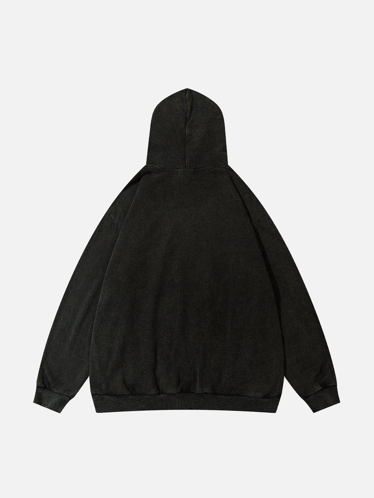 TALISHKO Patchwork Print Tooth Washed Hoodie