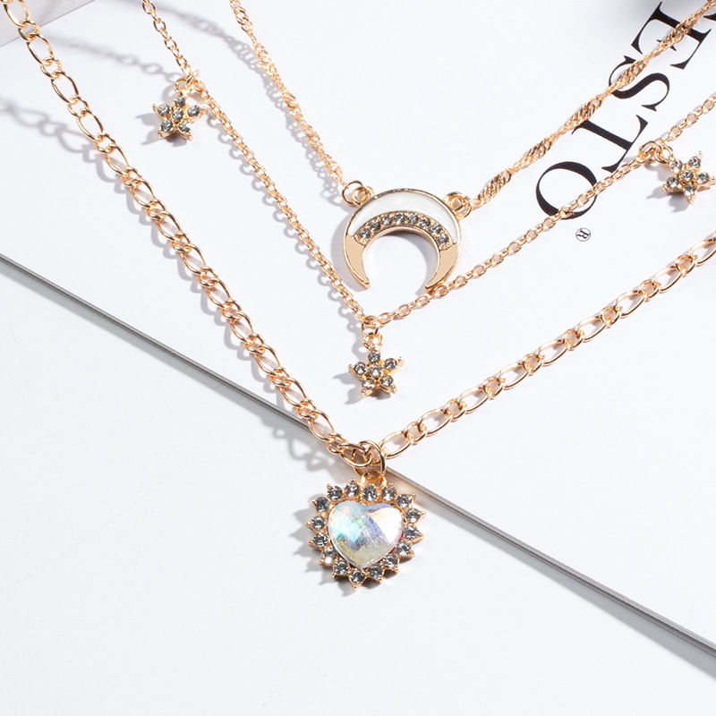 Boho Layered Celestial Charm Necklace