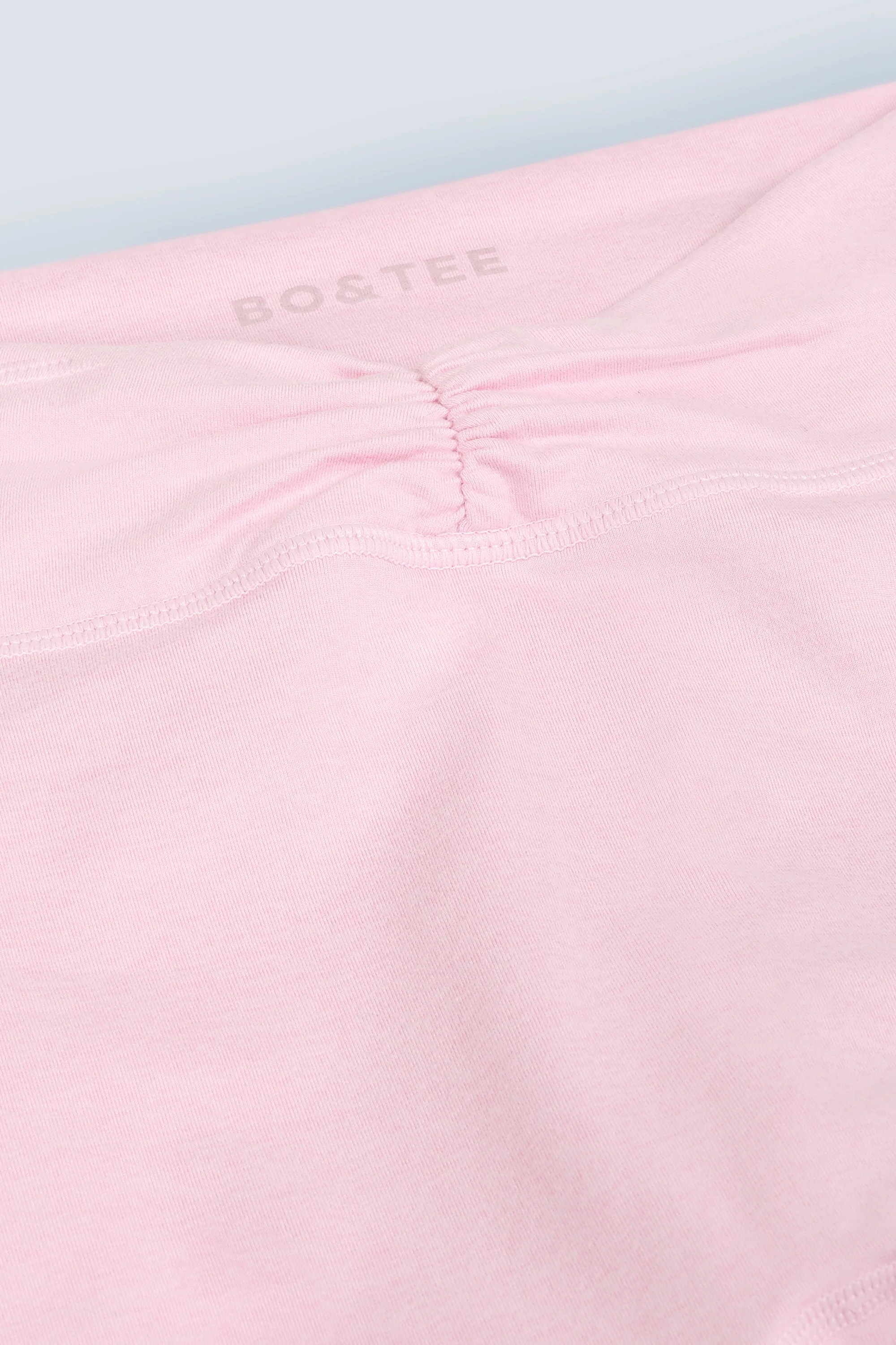 Ruched Flared Trousers in Pink Marl