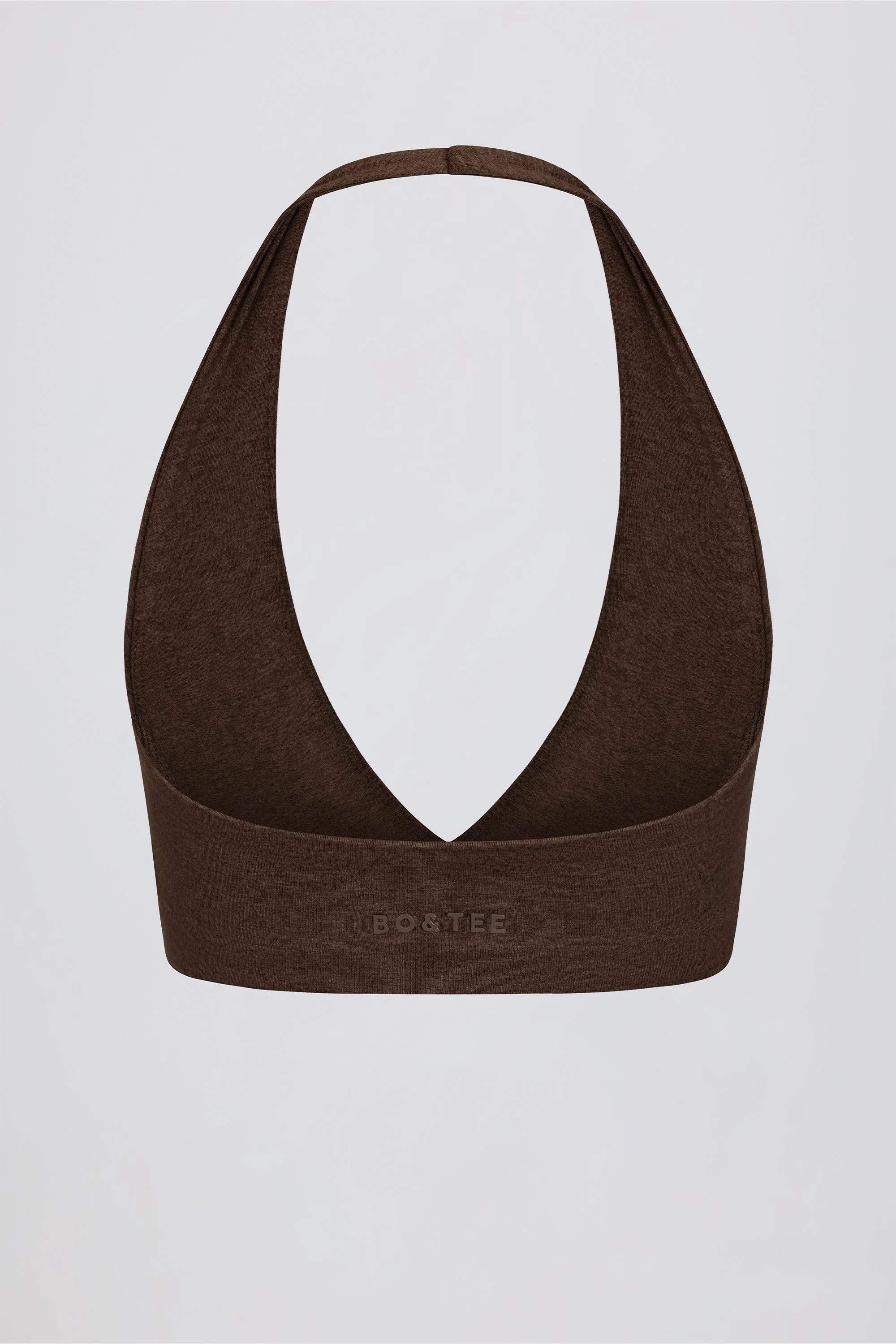 V-Neck Sports Bra in Pecan Marl