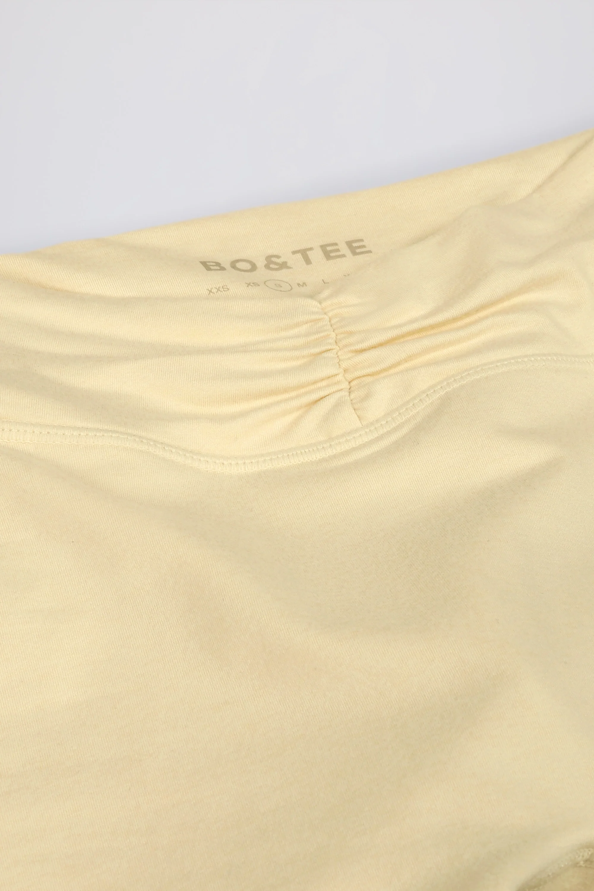 Ruched Mini Shorts in Lemon Marl