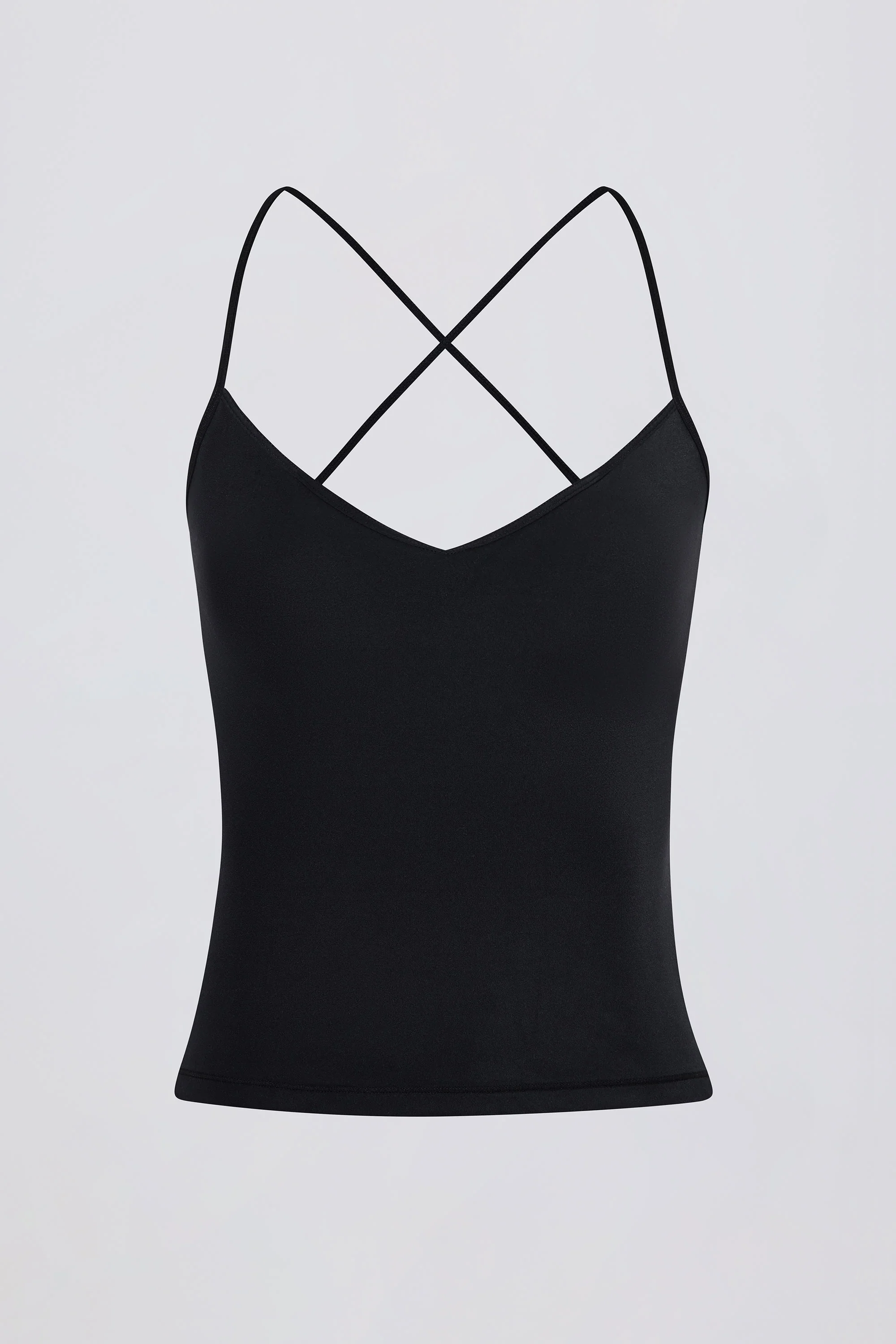 Cross-Back Tank Top in Black