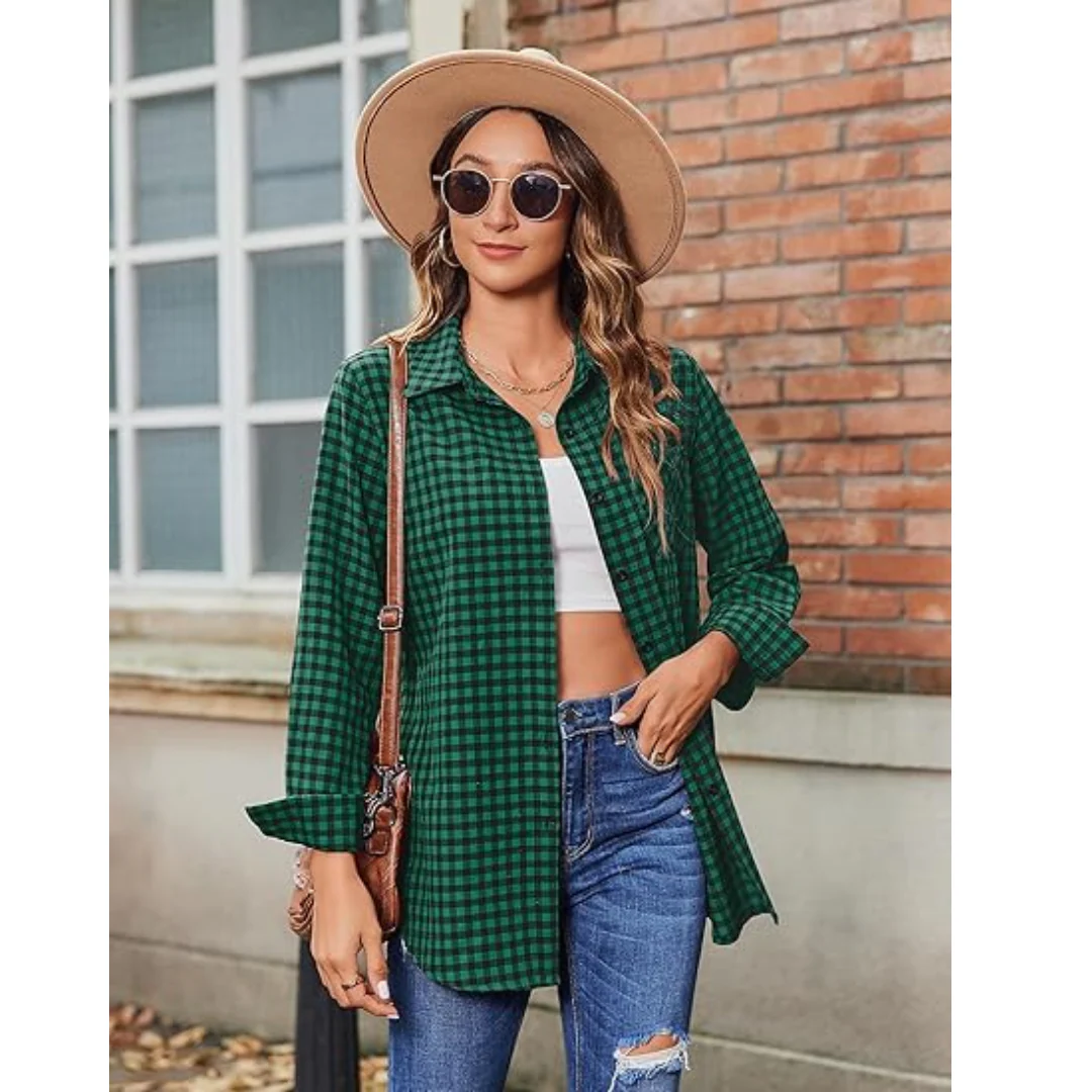 The Shining Wendy Torrance Costume Long Sleeve Green Plaid + Pants Set