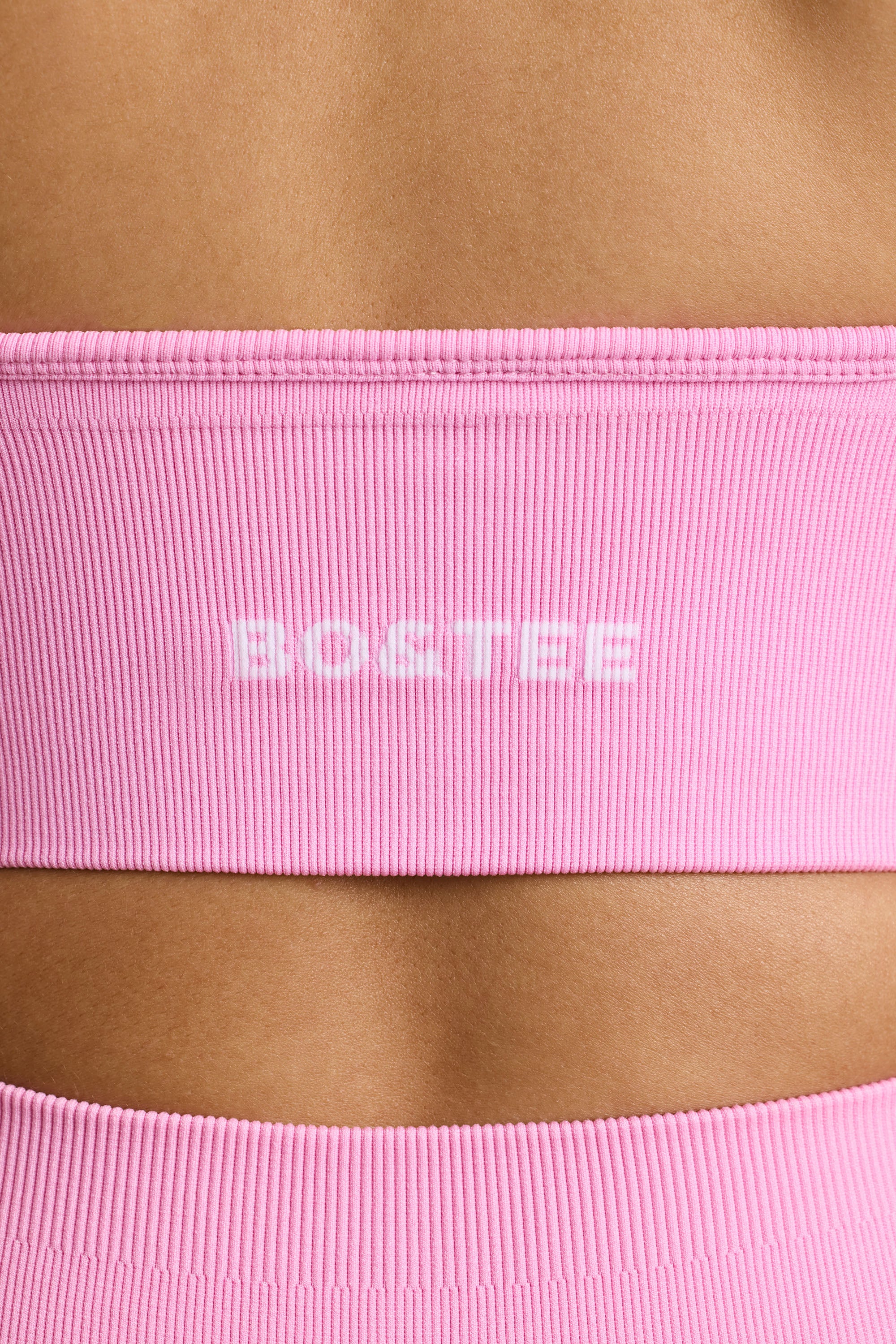 Define Luxe V-Neck Sports Bra in Bubblegum Pink