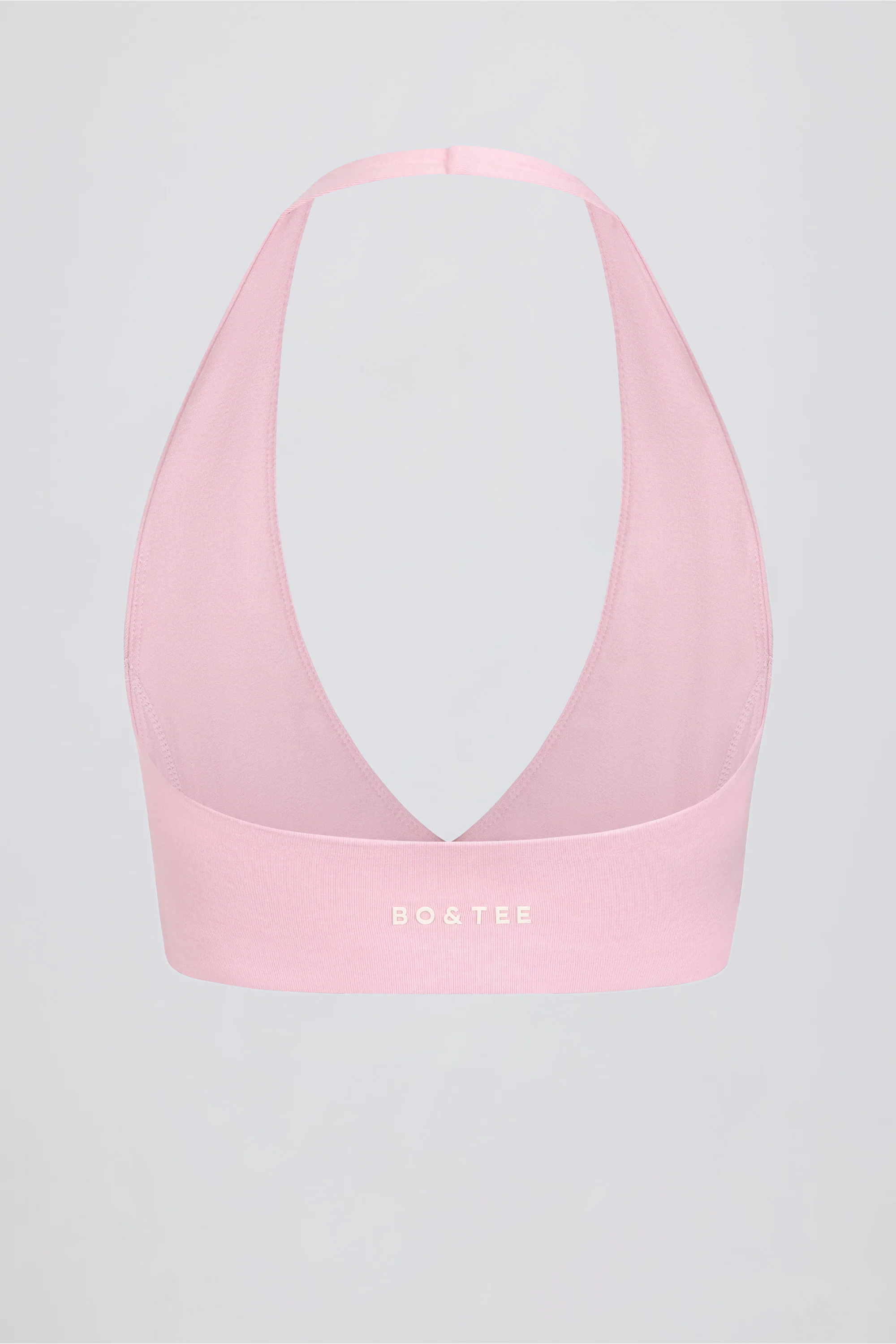 V-Neck Sports Bra in Pale Pink Marl