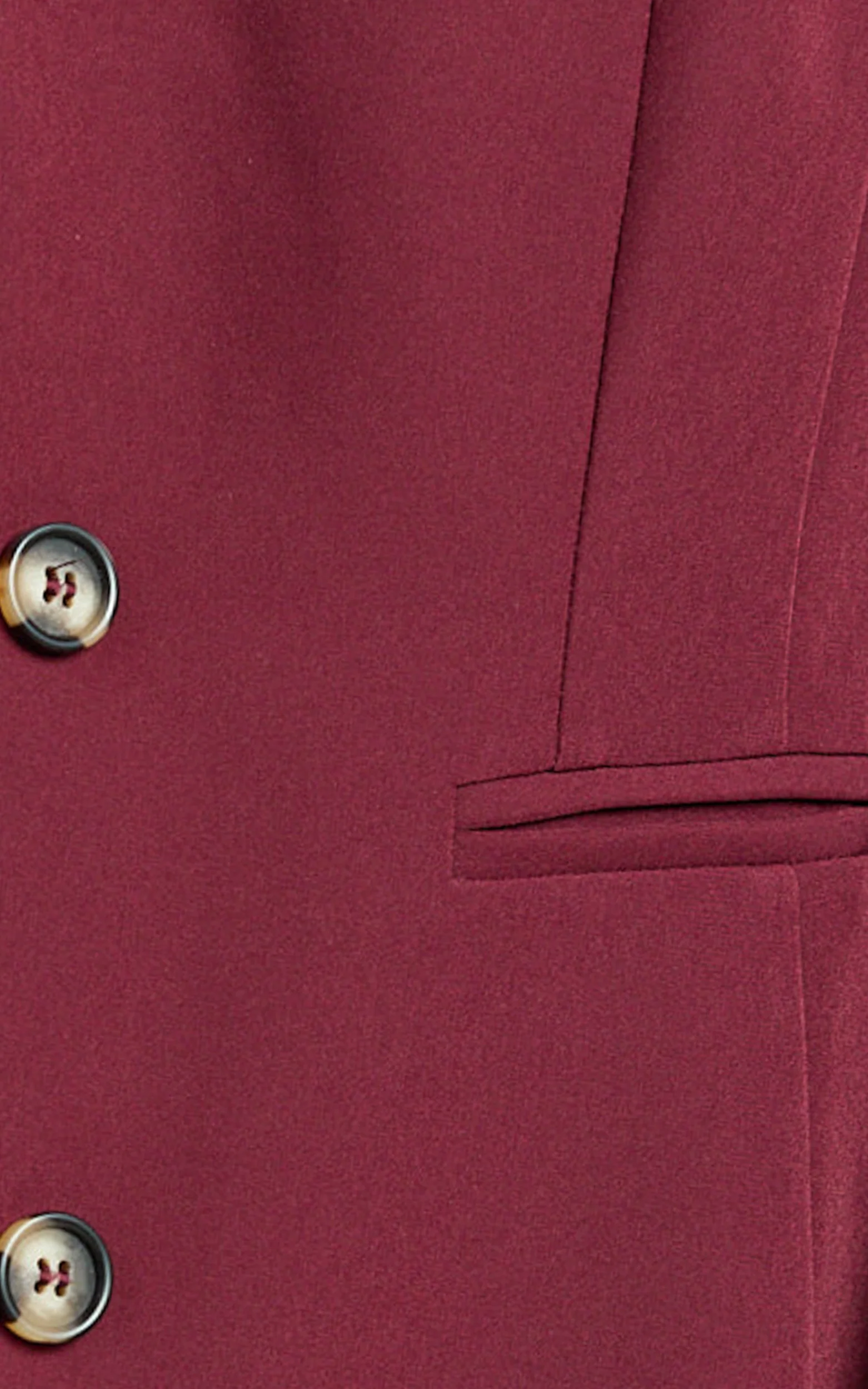 Irene Blazer - Fitted Cinched Waist Blazer in Wine