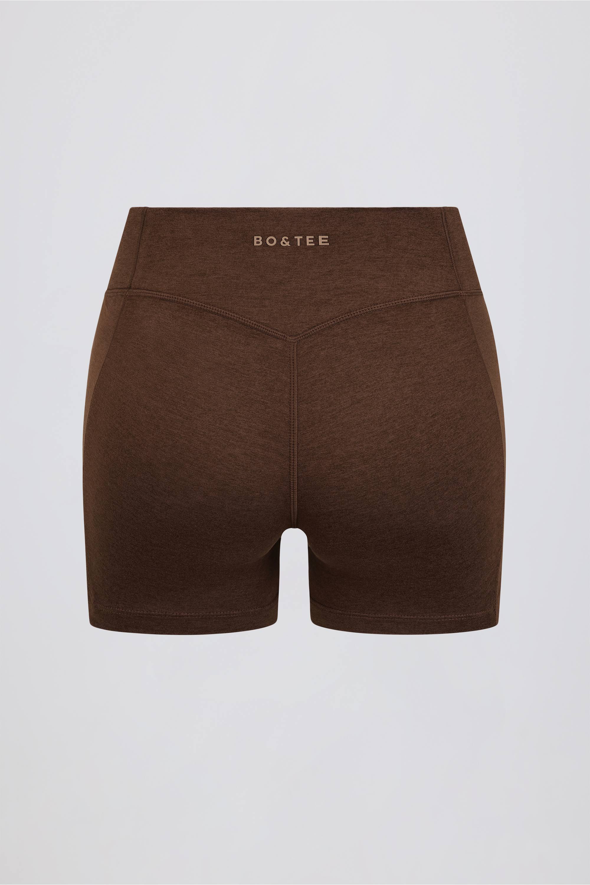 Ruched Mini Shorts in Pecan Marl