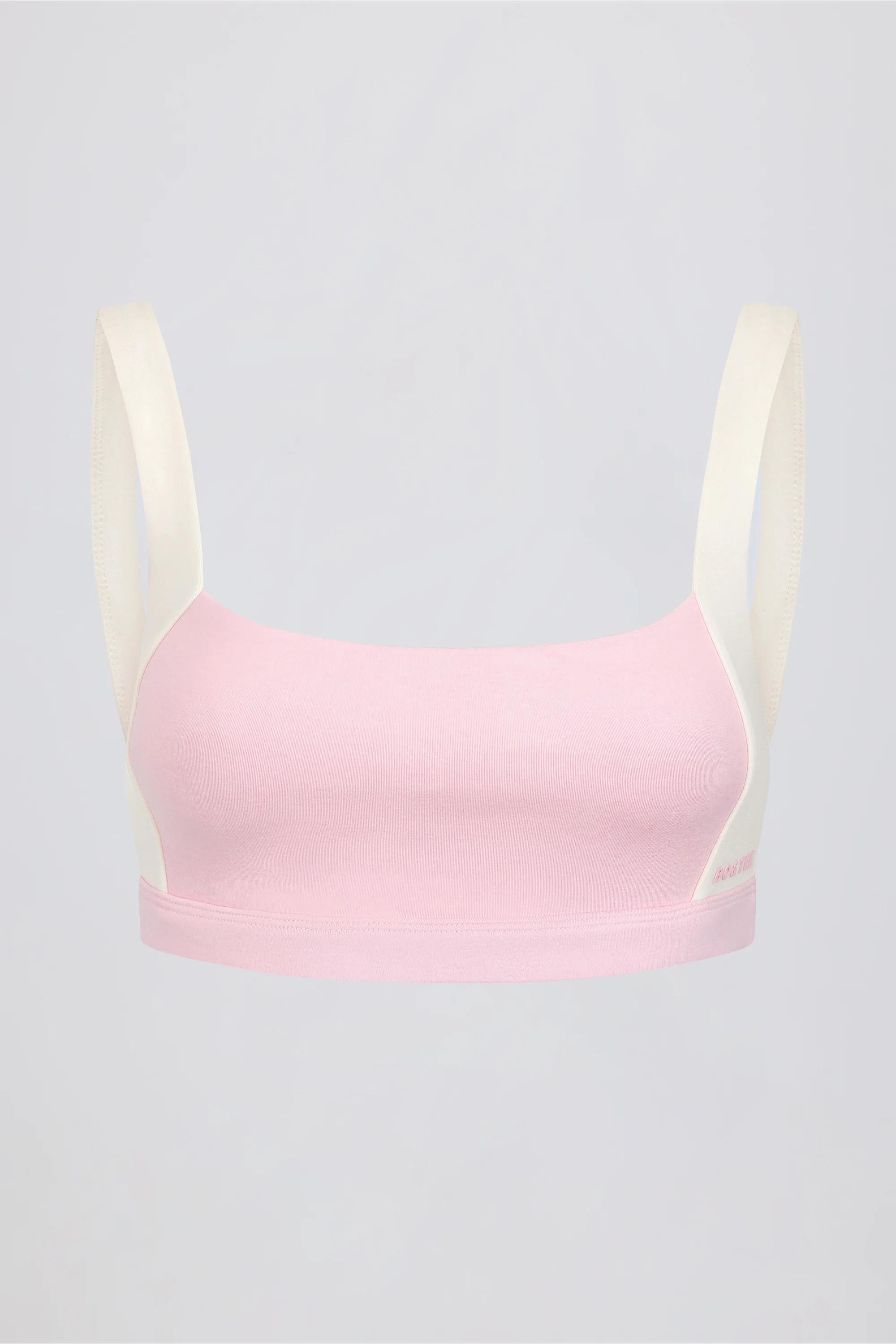 Contrast Sports Bra in Pale Pink Marl