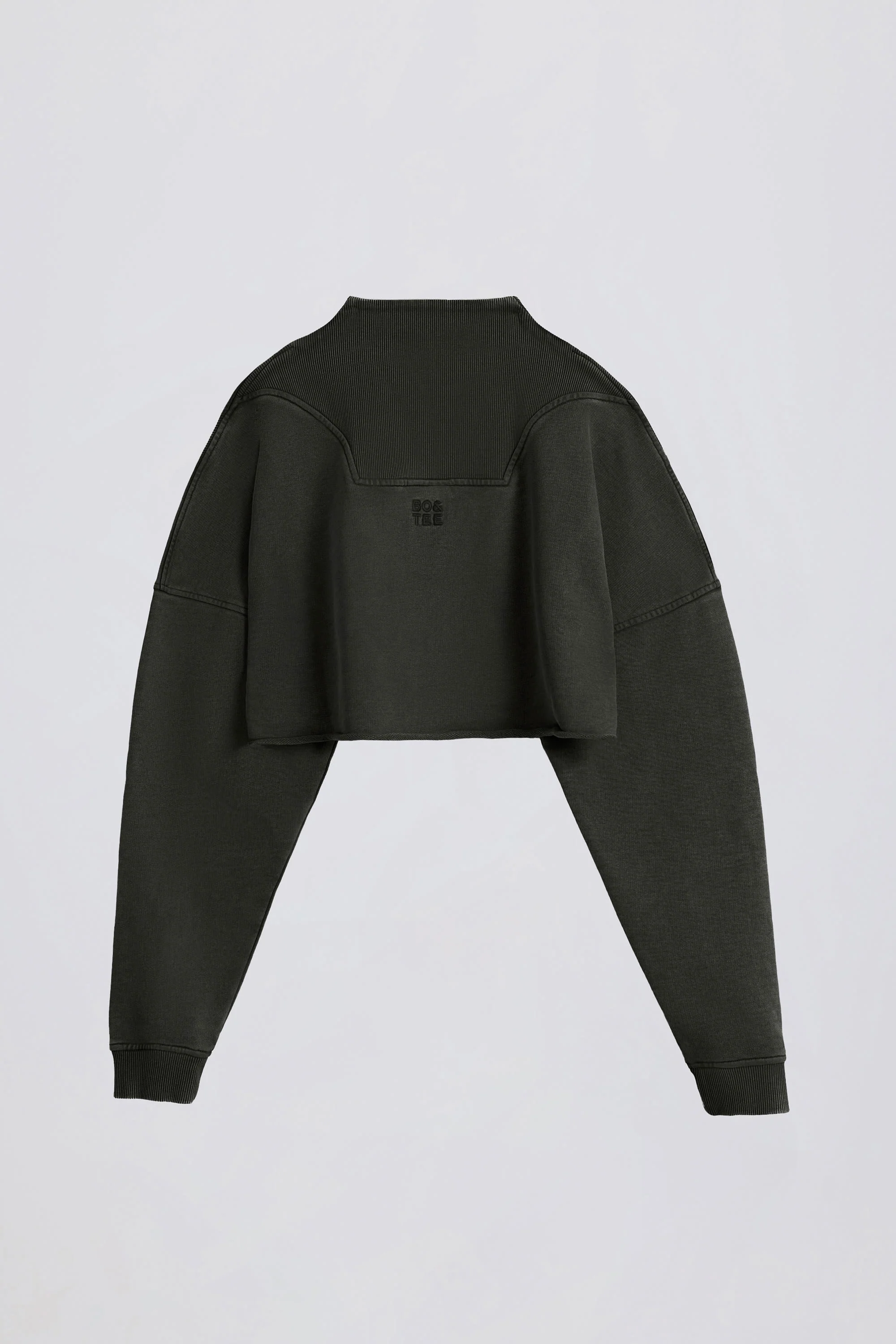 Acid Wash Cropped Sweatshirt in Ash