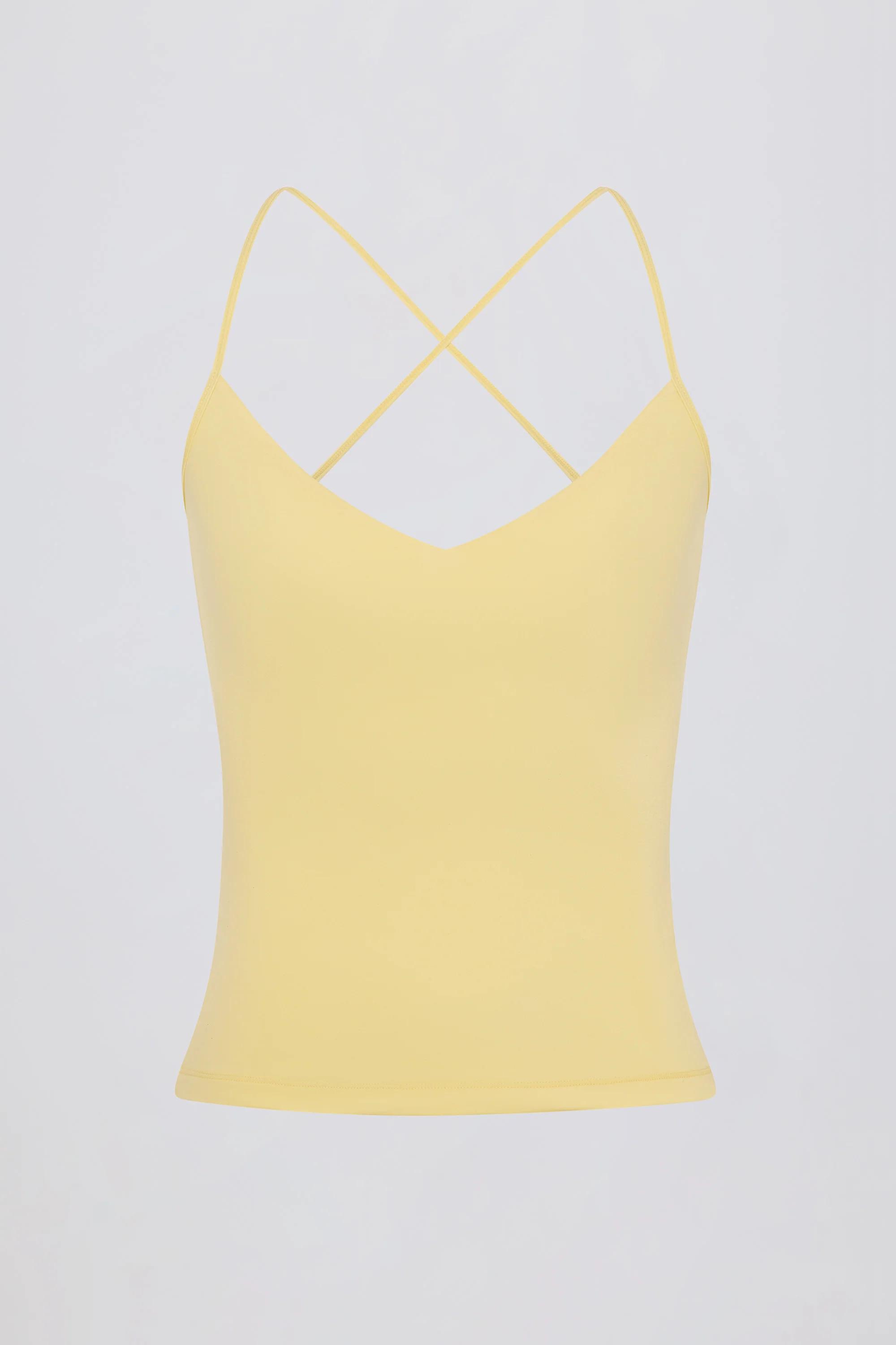 Cross-Back Tank Top in Lemon