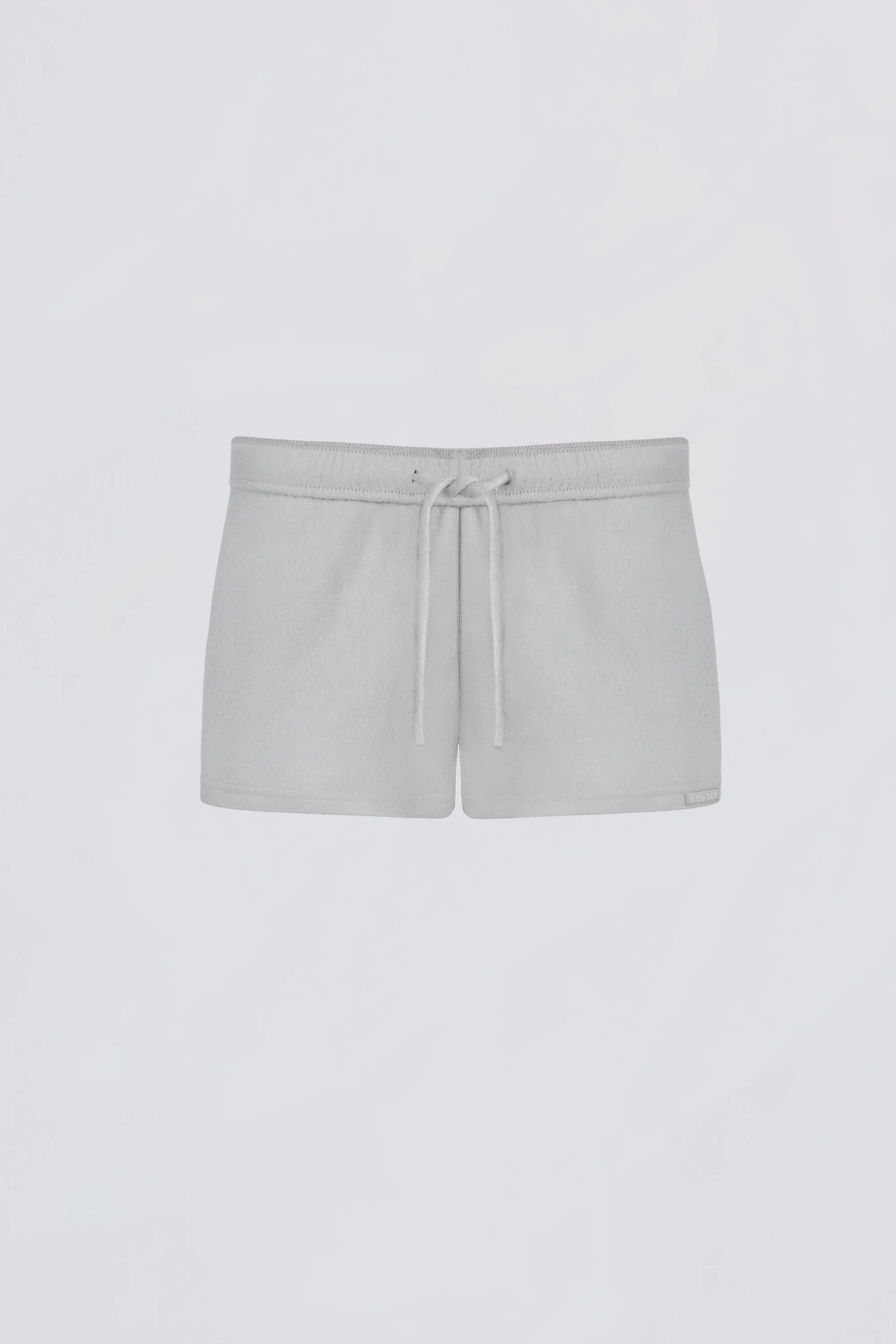 Brushed Jersey Elasticated Mini Shorts in Fog Grey