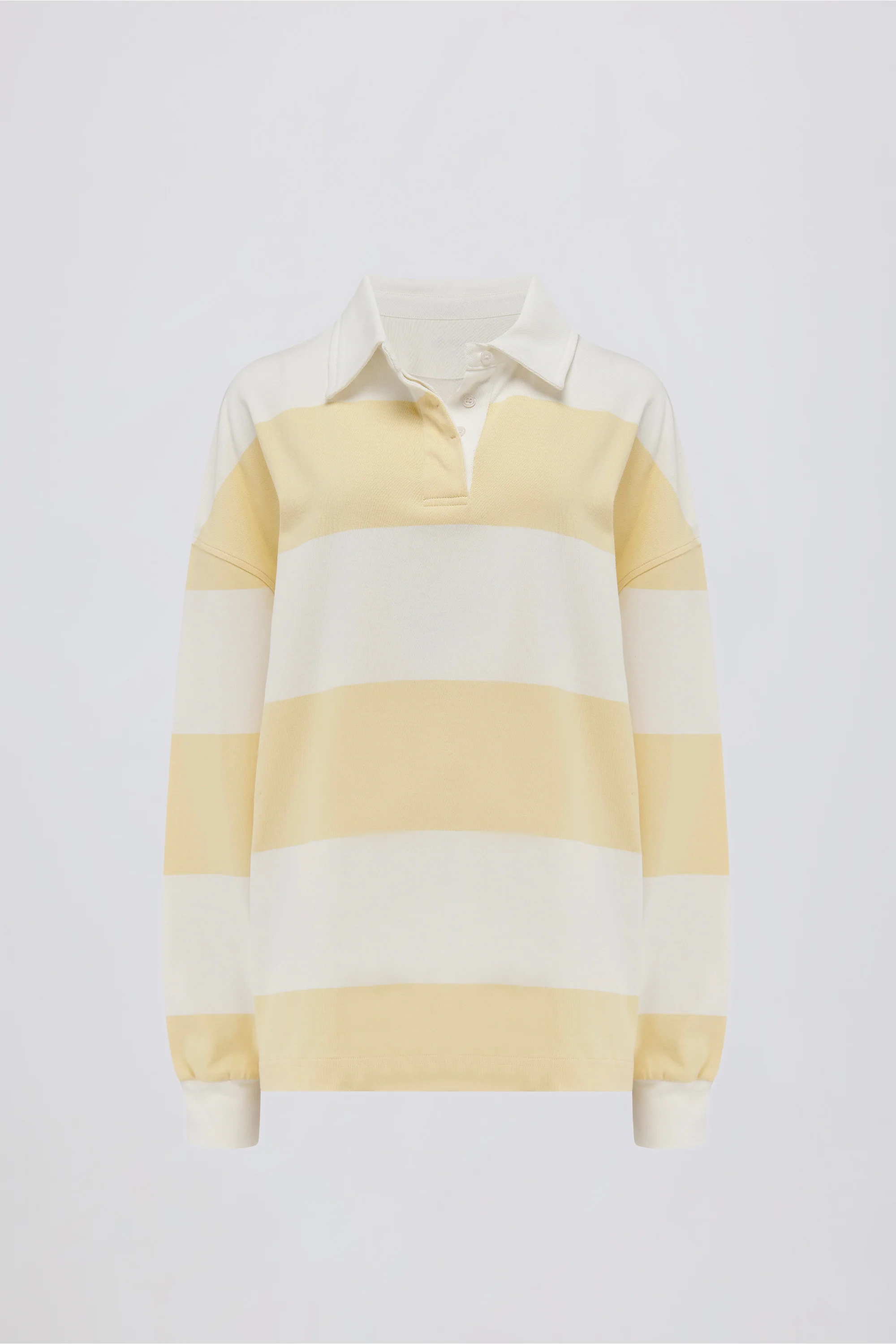 Striped Oversized Long-Sleeve T-Shirt in Lemon