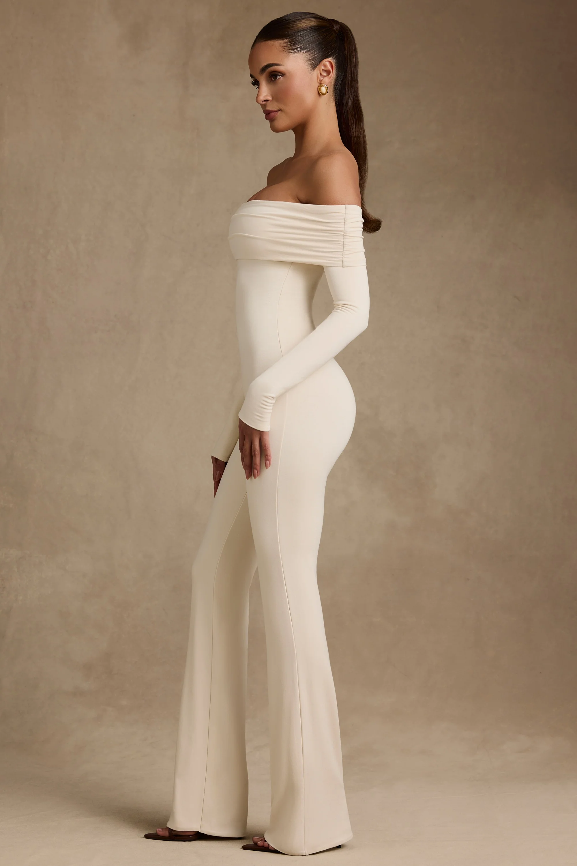 Modal Off-Shoulder Jumpsuit in Ivory