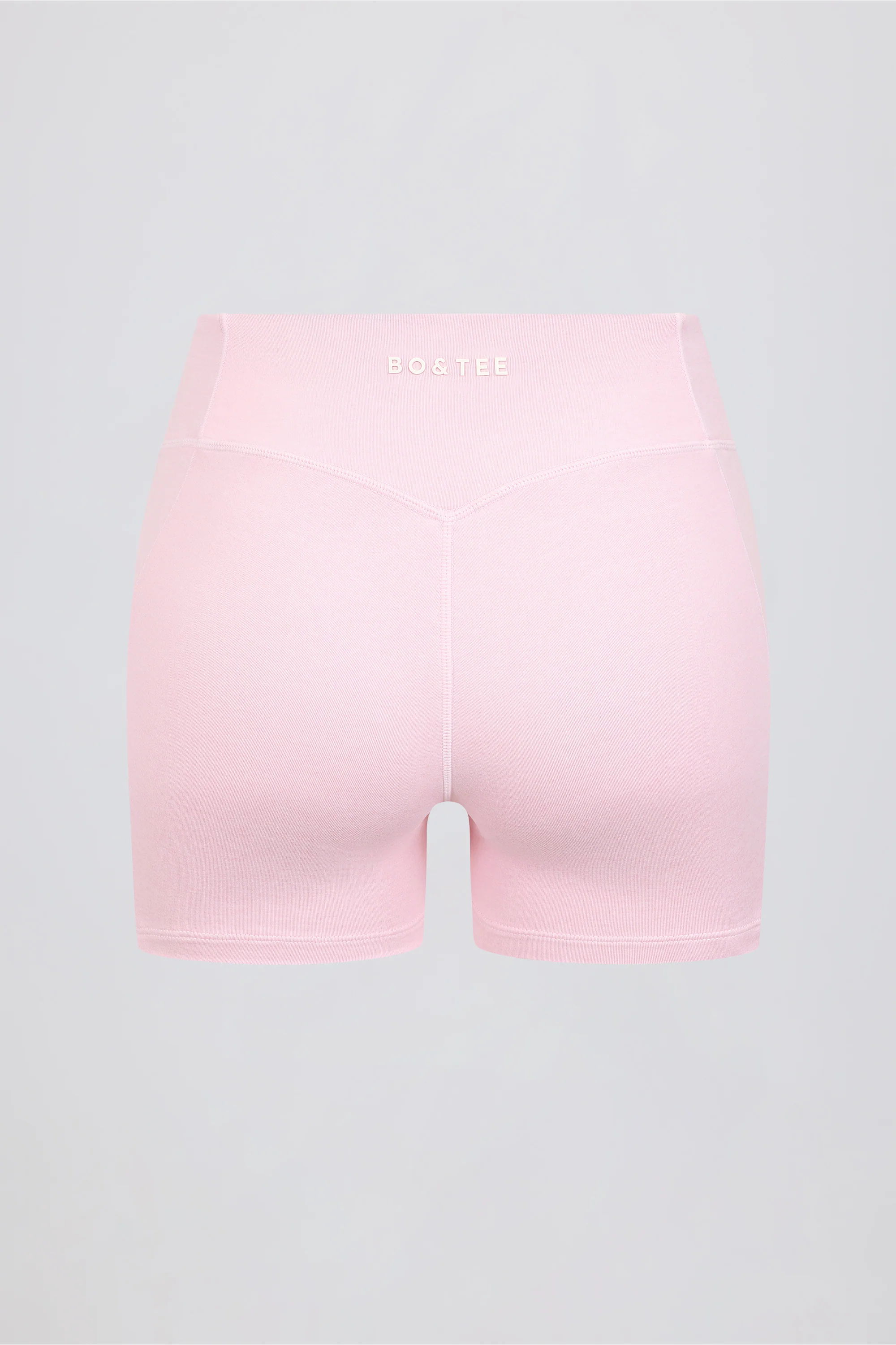 Ruched Mini Shorts in Pale Pink Marl