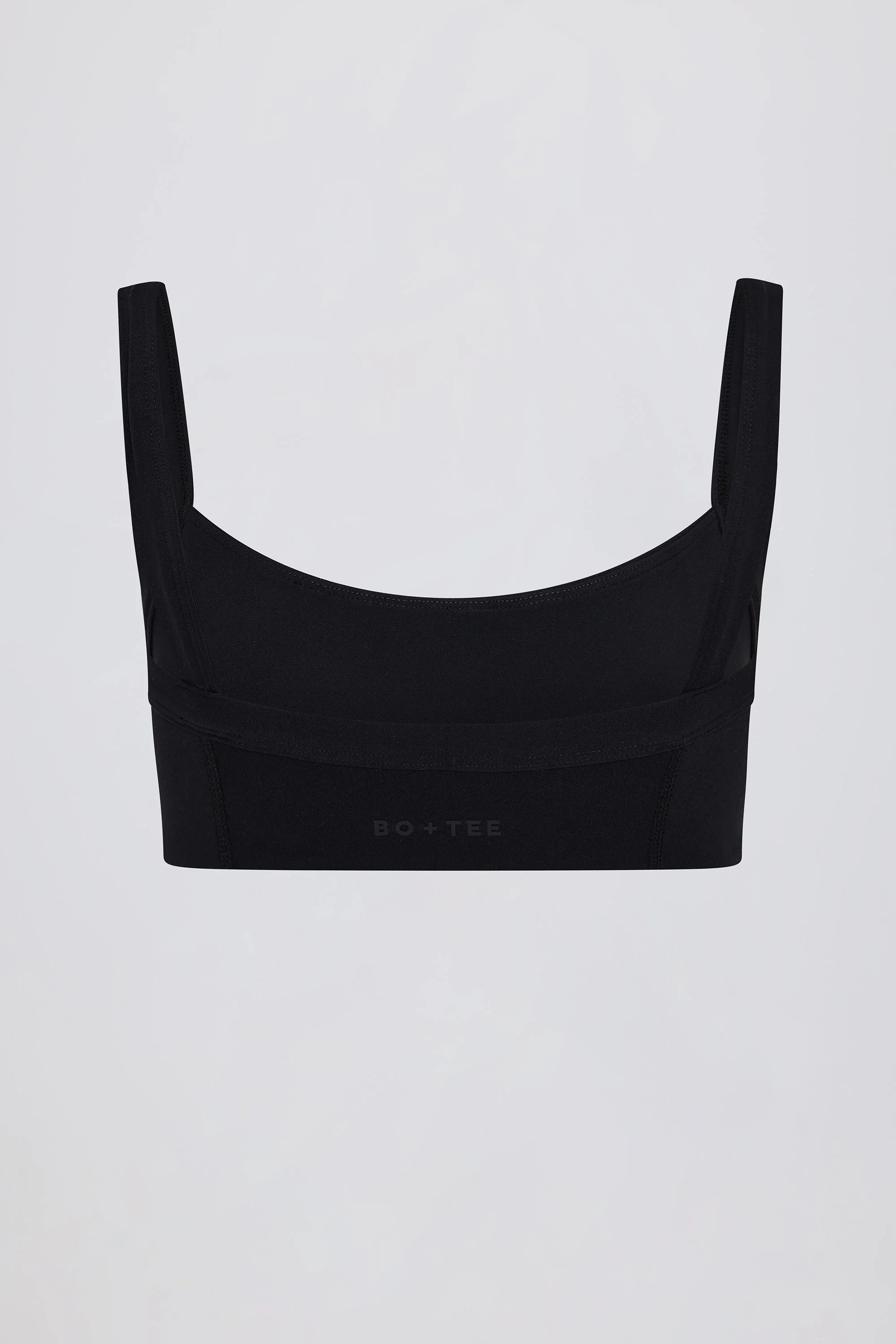 Soft Active Contrast-Trim Sports Bra in Black