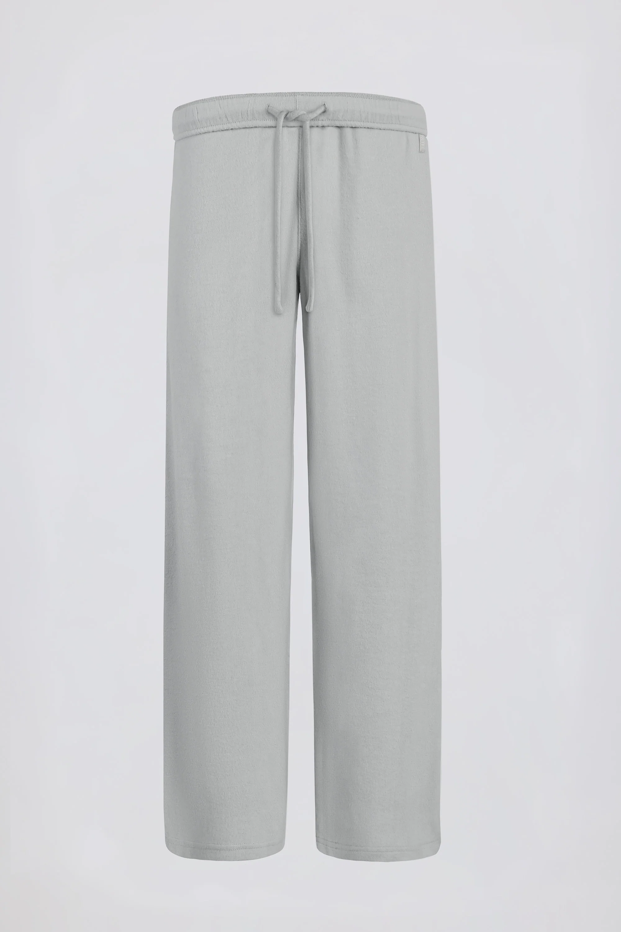 Brushed Jersey Wide-Leg Joggers in Fog Grey