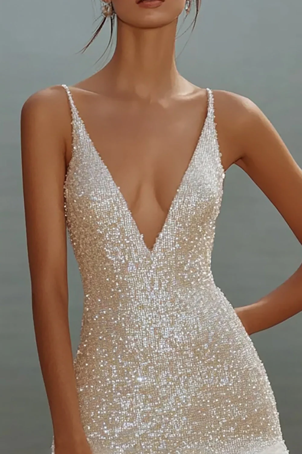 Sparkly White Bodycon Sequins Mini Graduation Homecoming Dress