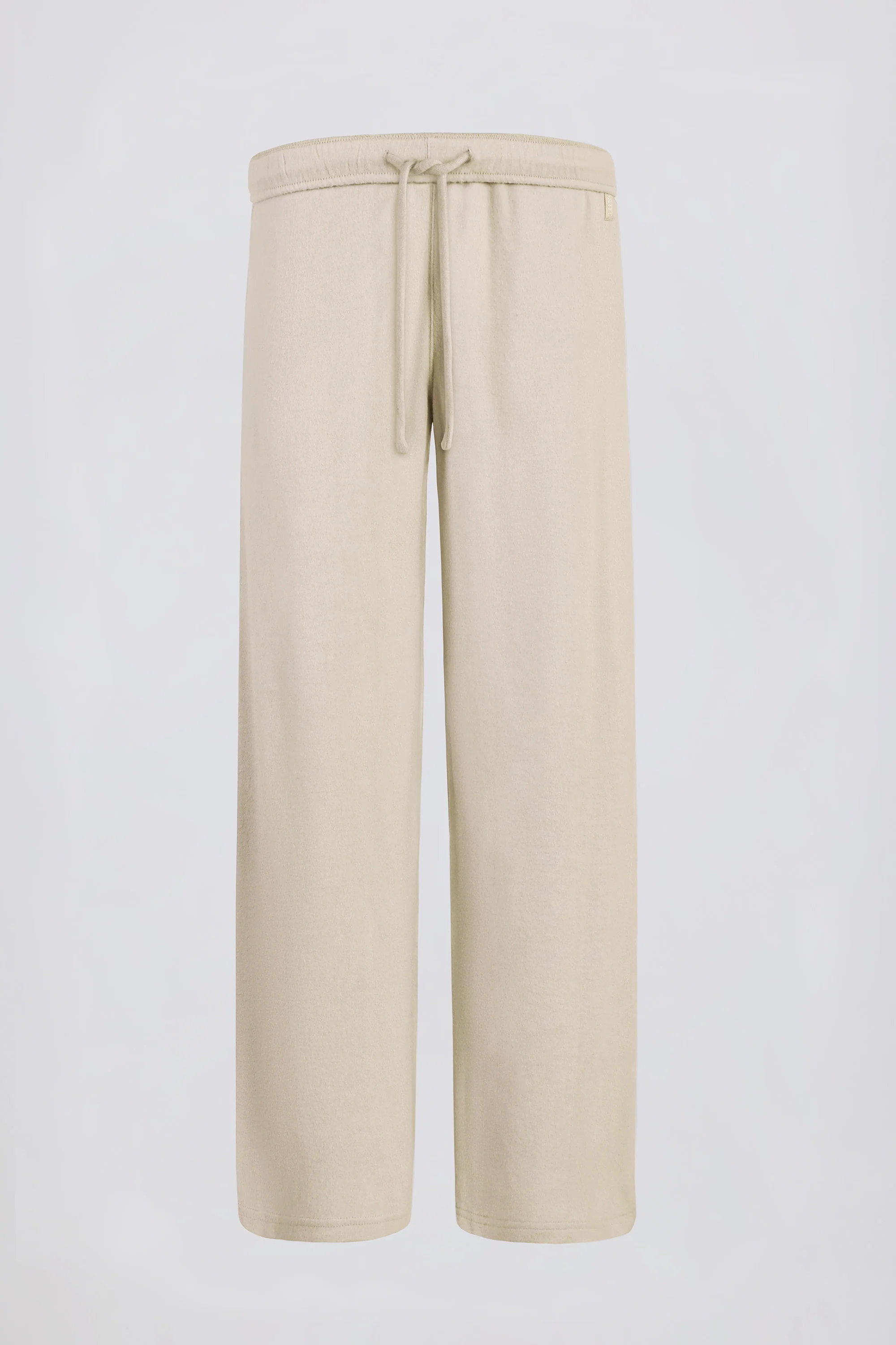 Brushed Jersey Wide-Leg Joggers in Ecru