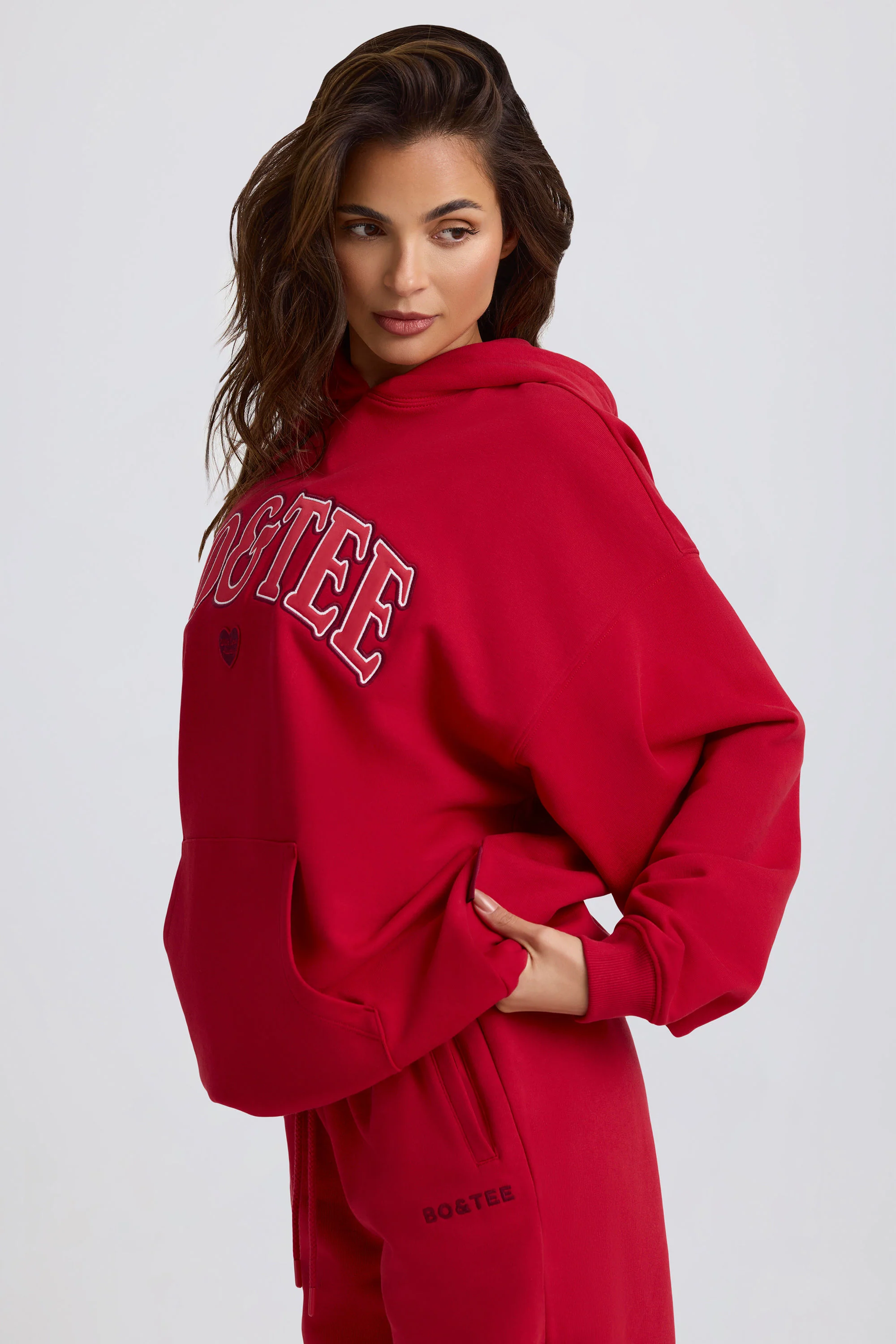 Oversized Hoodie in Hot Red
