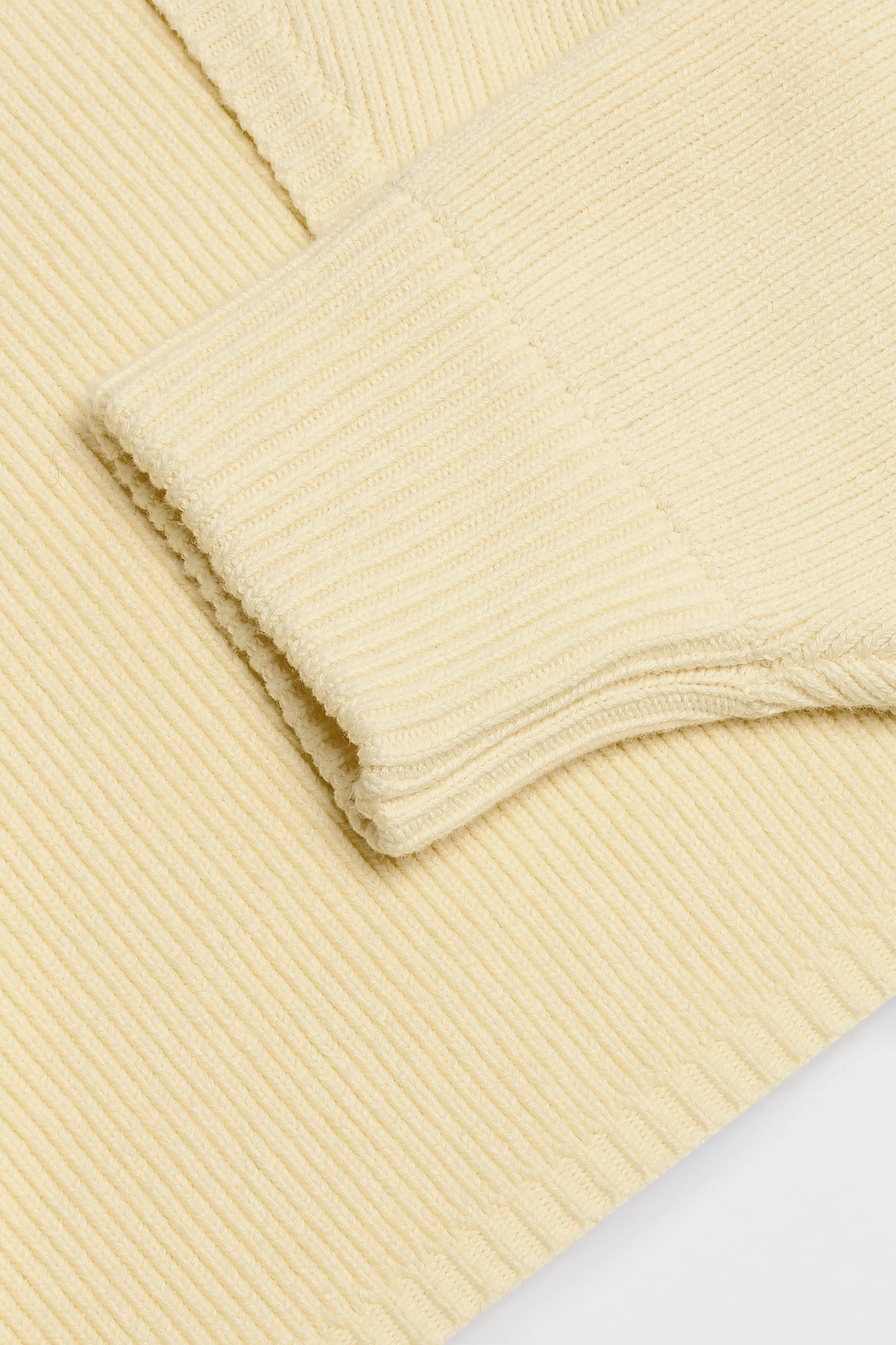 Ribbed-Knit Cropped Shrug in Lemon