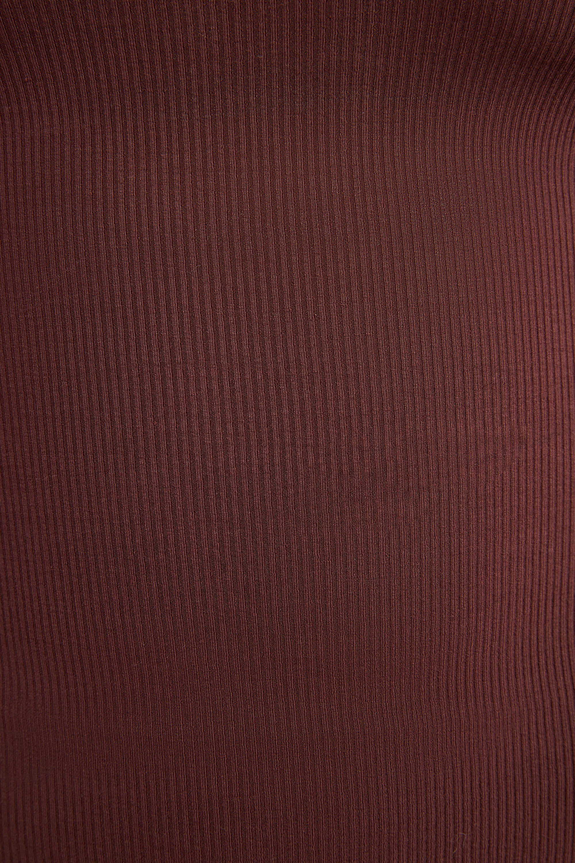 Ribbed Modal Mid Rise Maxi Skirt in Chocolate