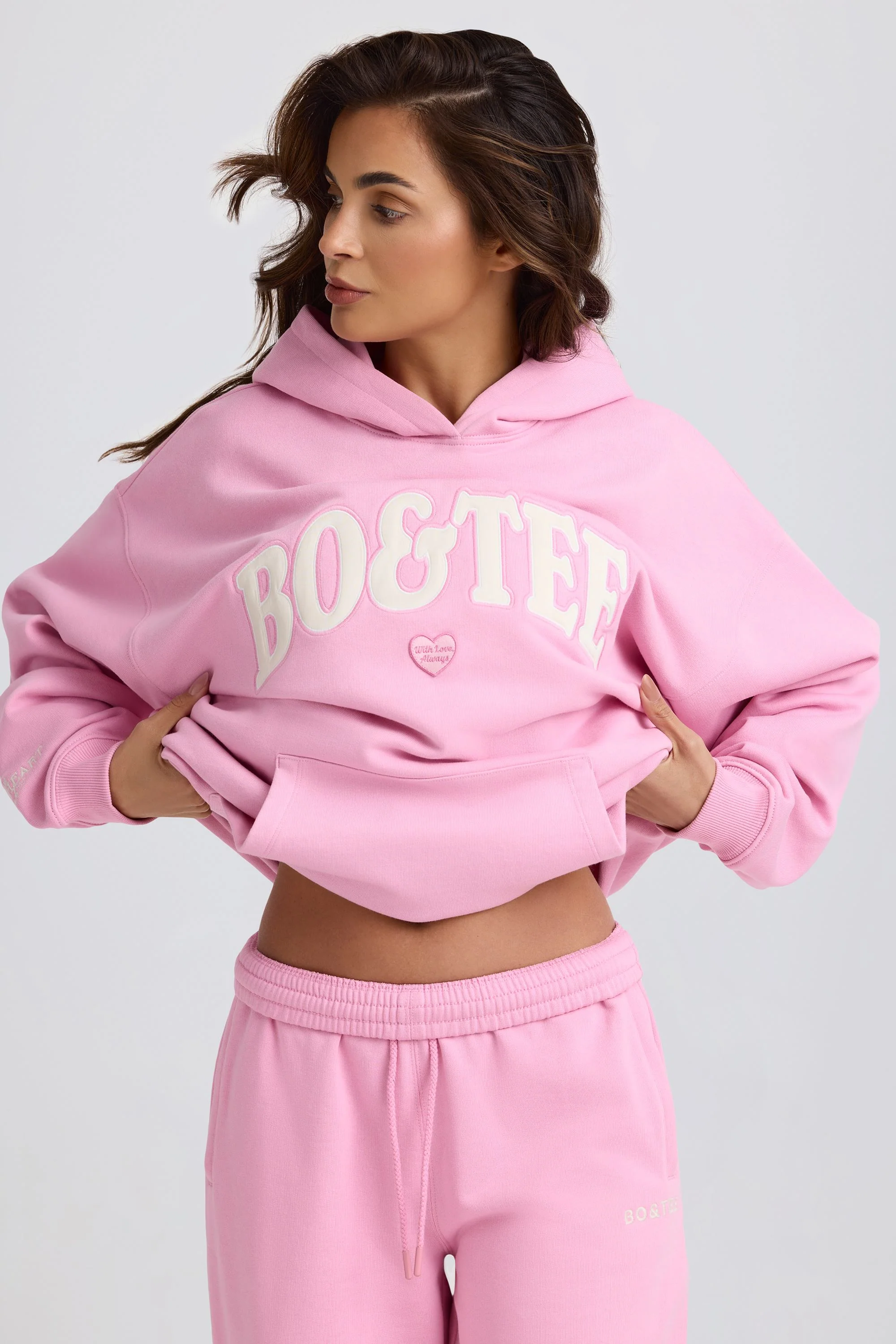 Oversized Hoodie in Baby Pink