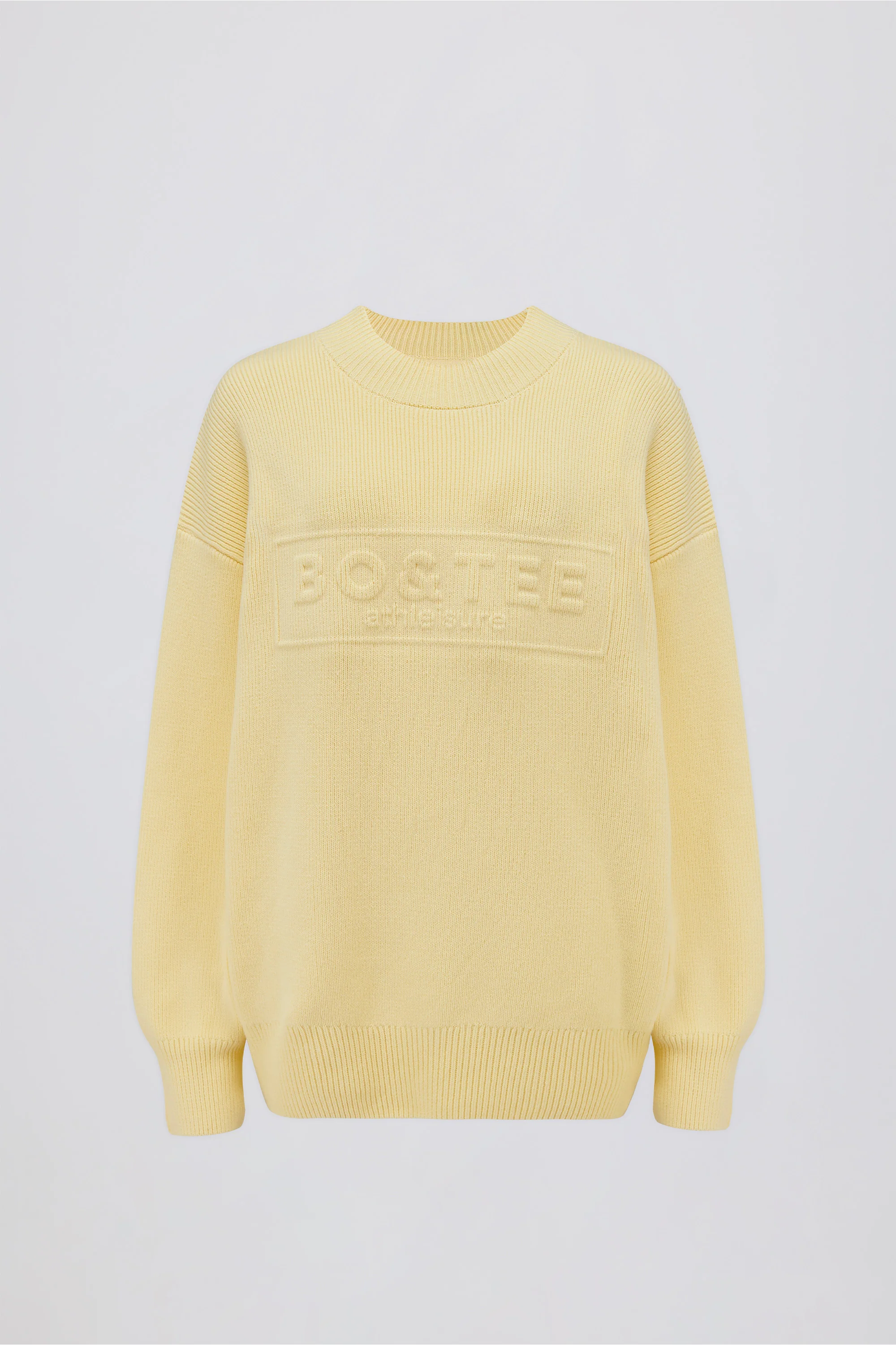 Ribbed-Knit Oversized Jumper in Lemon