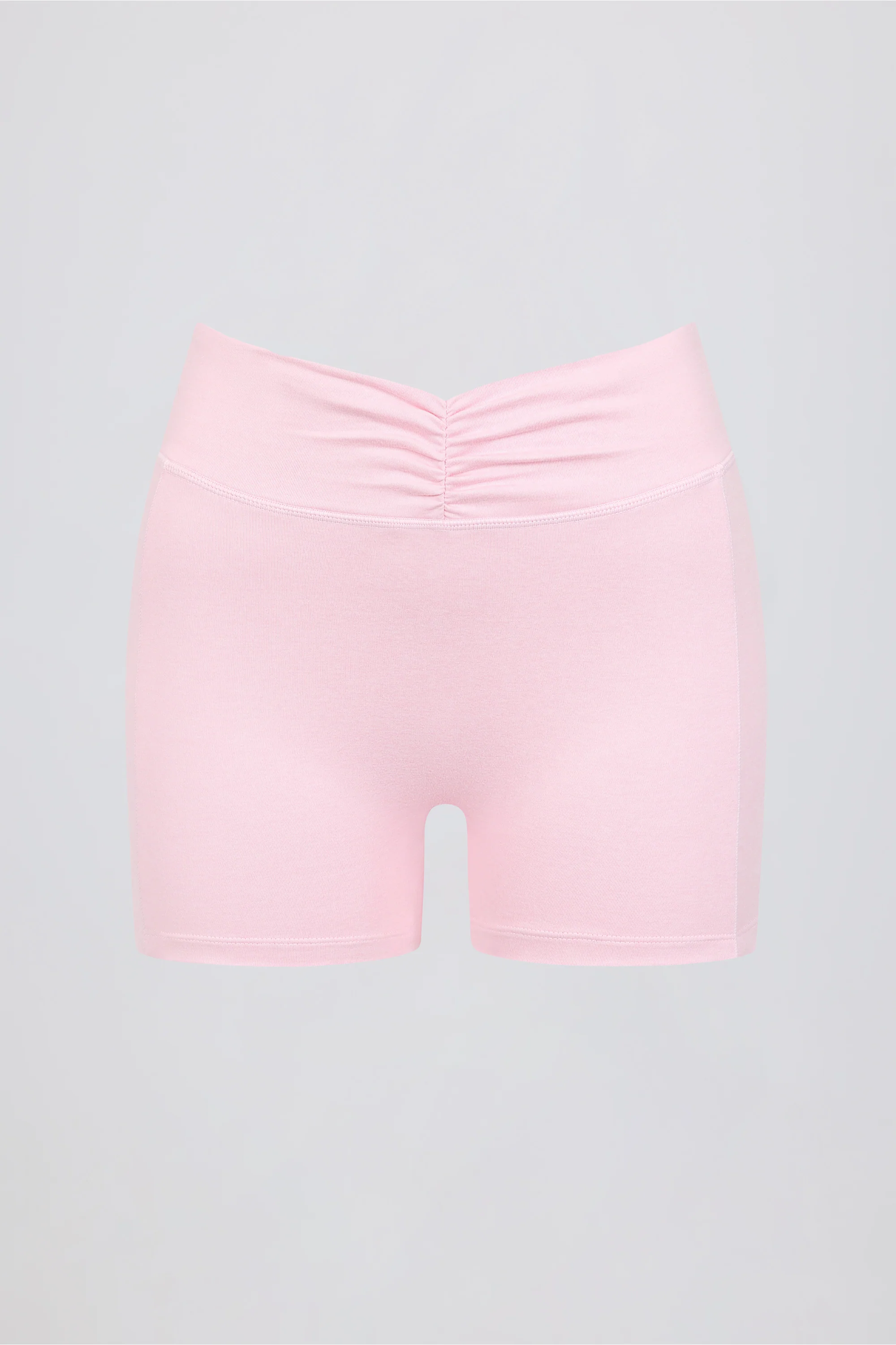 Ruched Mini Shorts in Pale Pink Marl