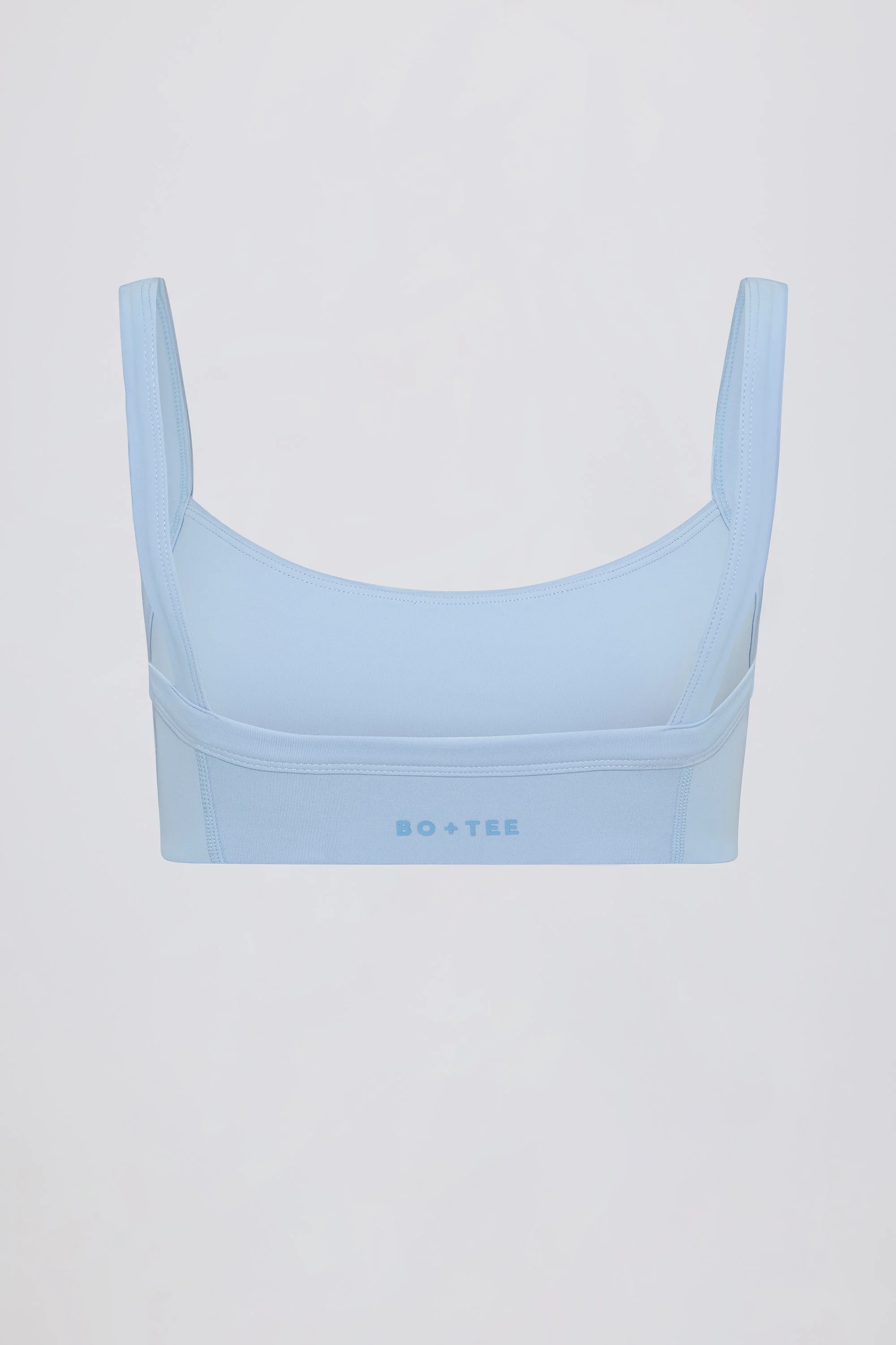 Soft Active Contrast-Trim Sports Bra in Sky