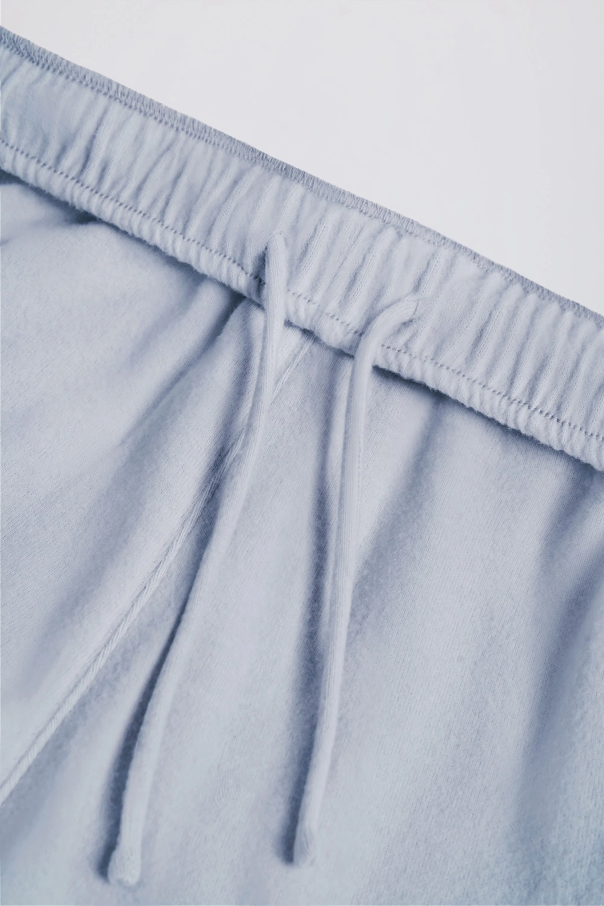 Brushed Jersey Wide-Leg Joggers in Soft Blue