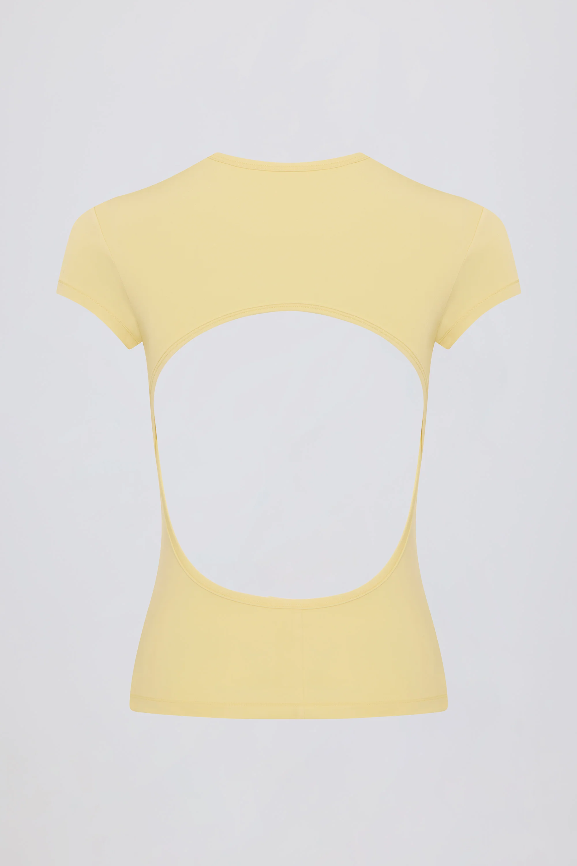 Cut-Out Longline T-Shirt in Lemon
