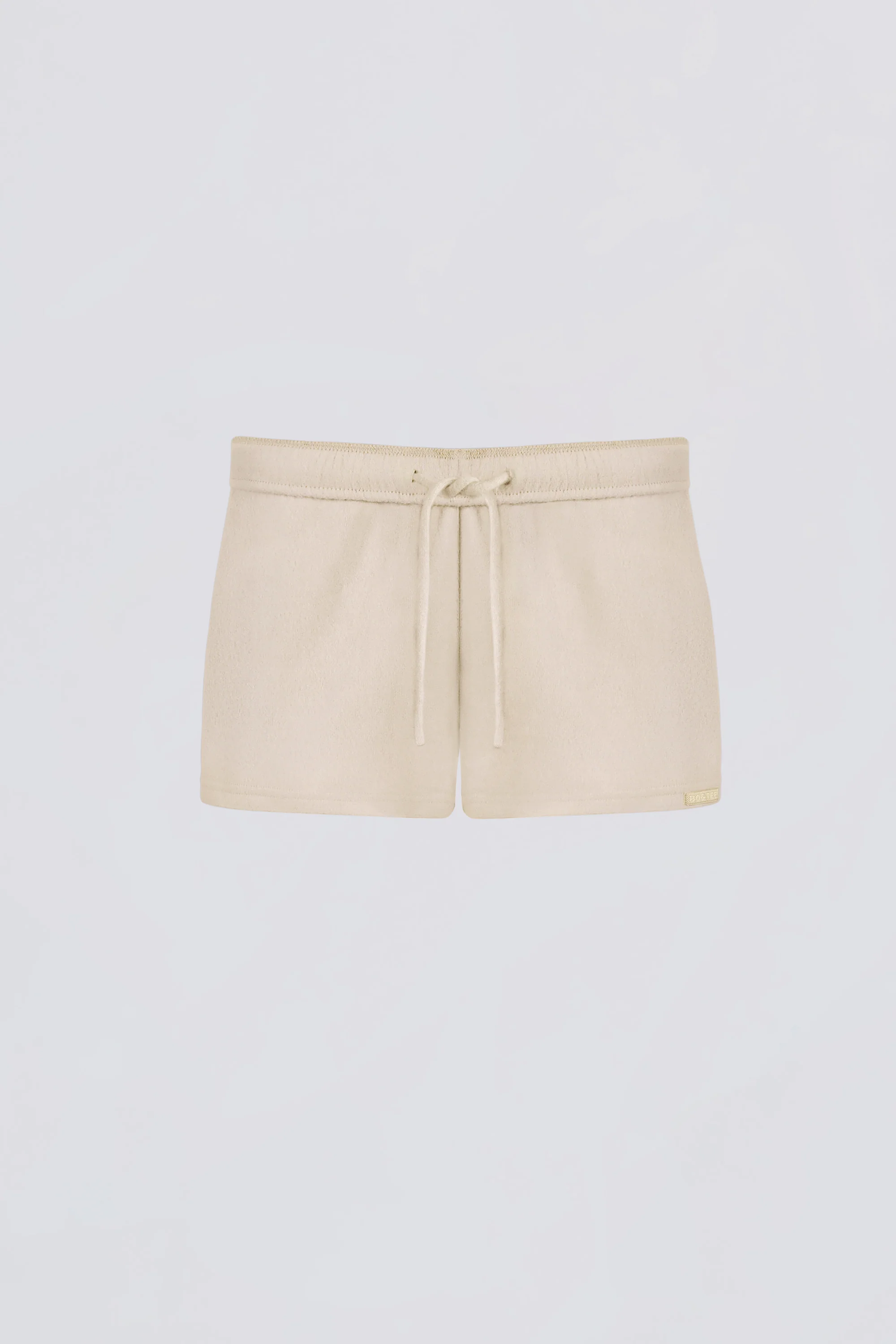 Brushed Jersey Elasticated Mini Shorts in Ecru