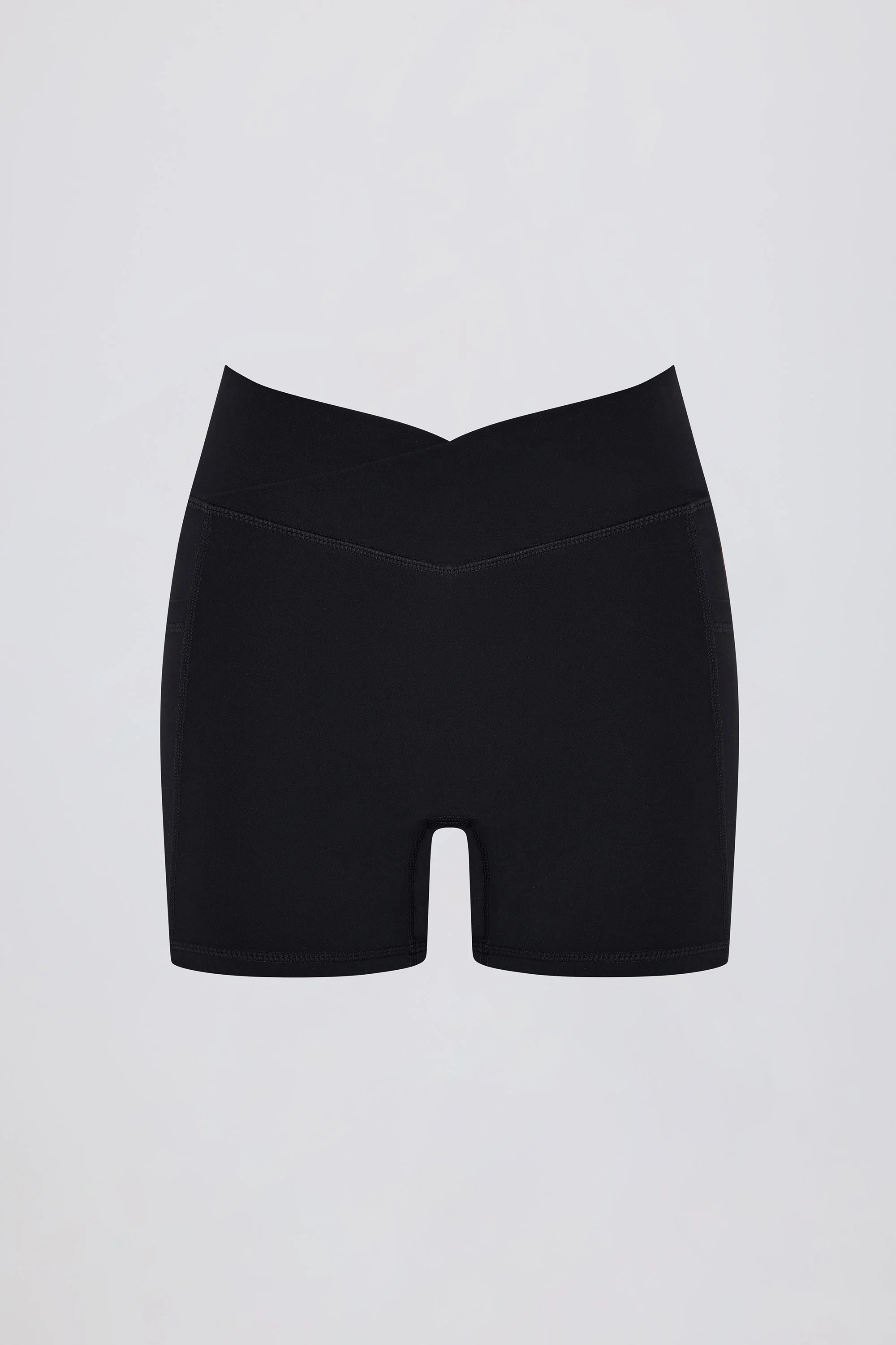 Soft Active Crossover Pocket Shorts in Black