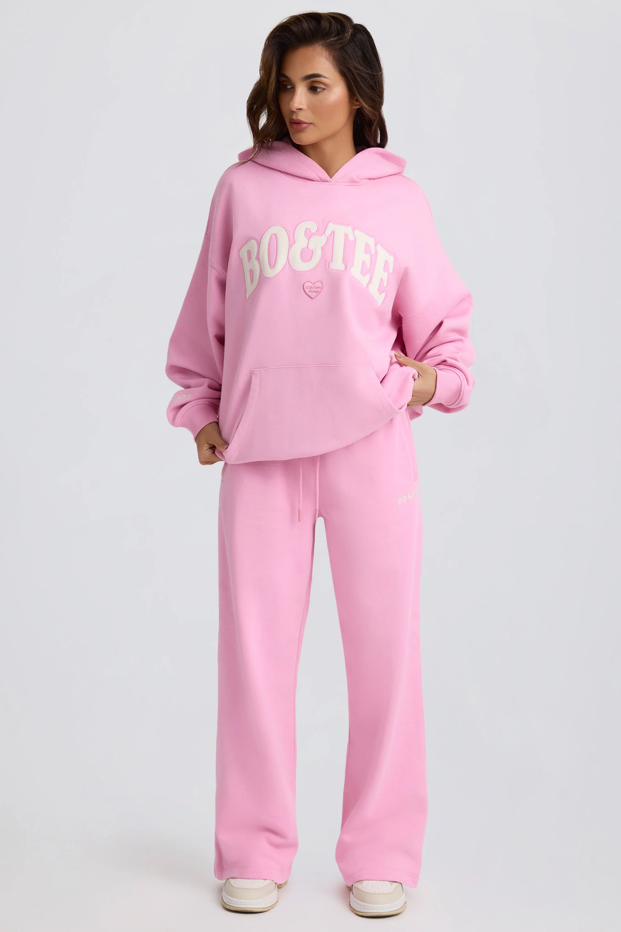 Oversized Hoodie in Baby Pink