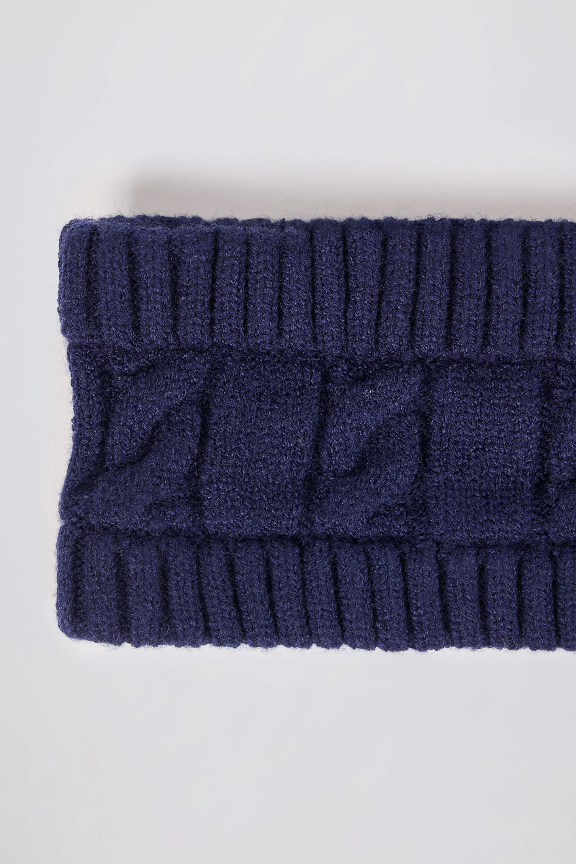 Cable-Knit Headband in Navy
