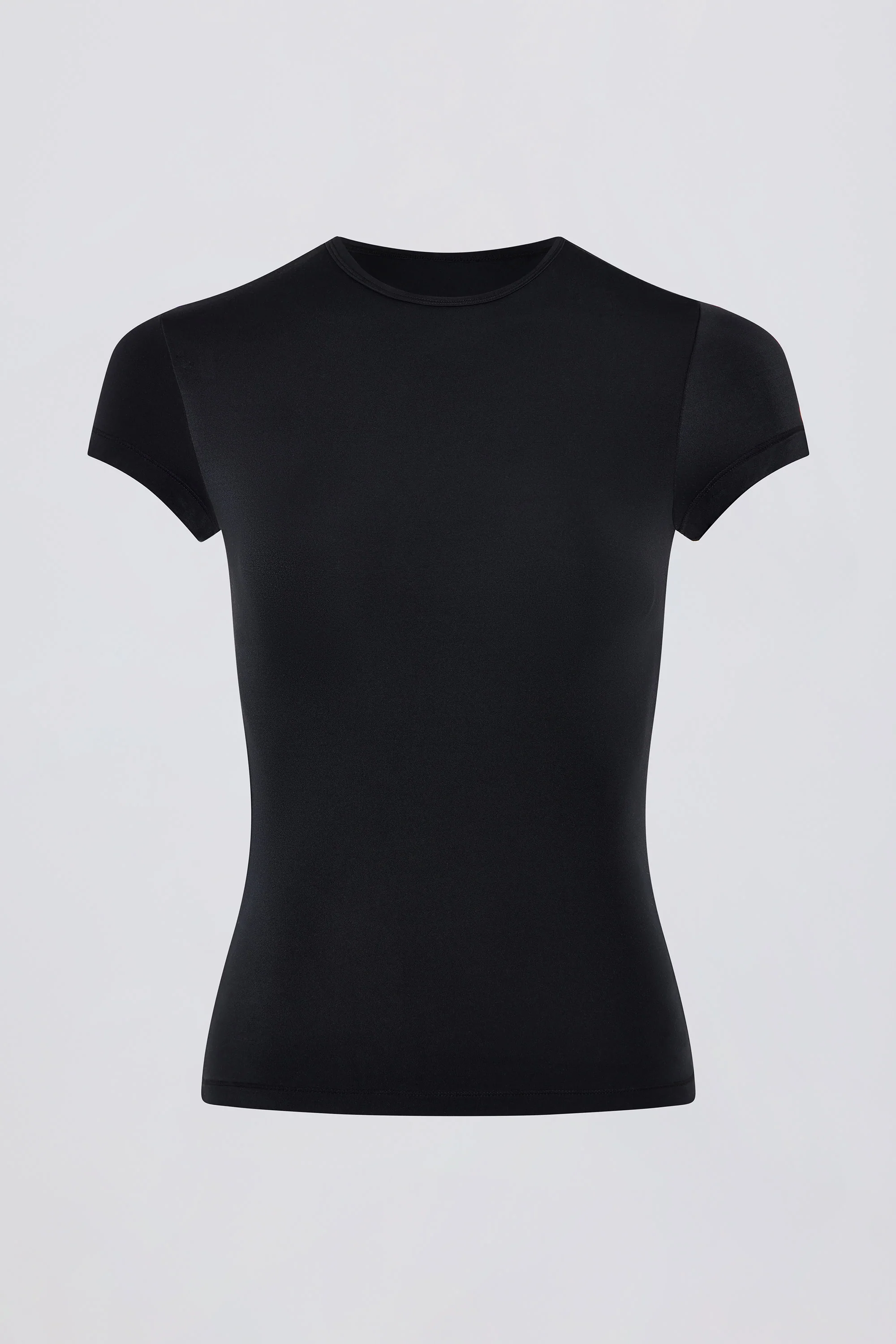 Cut-Out Longline T-Shirt in Black