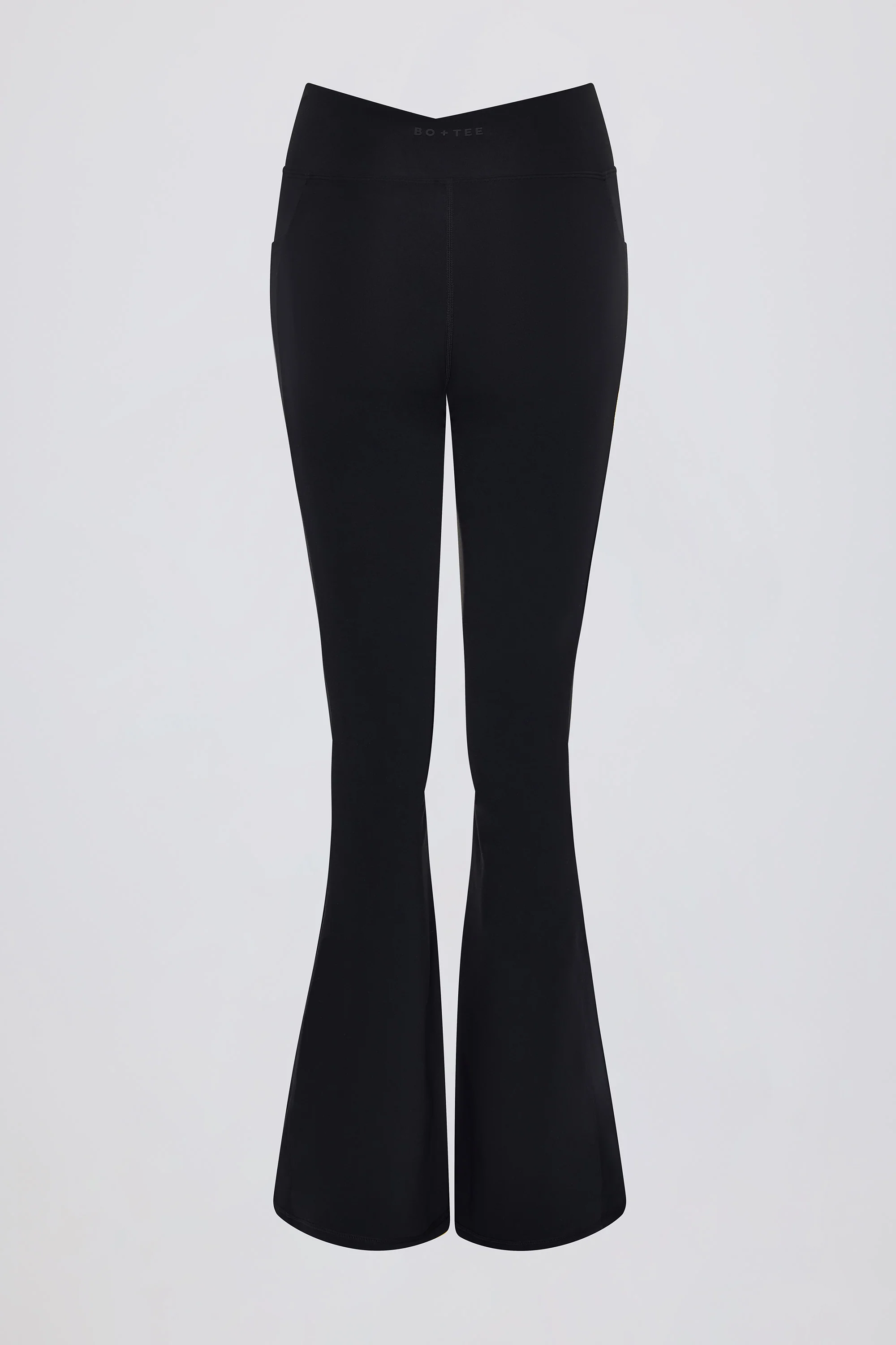Soft Active Crossover Flared Leggings in Black
