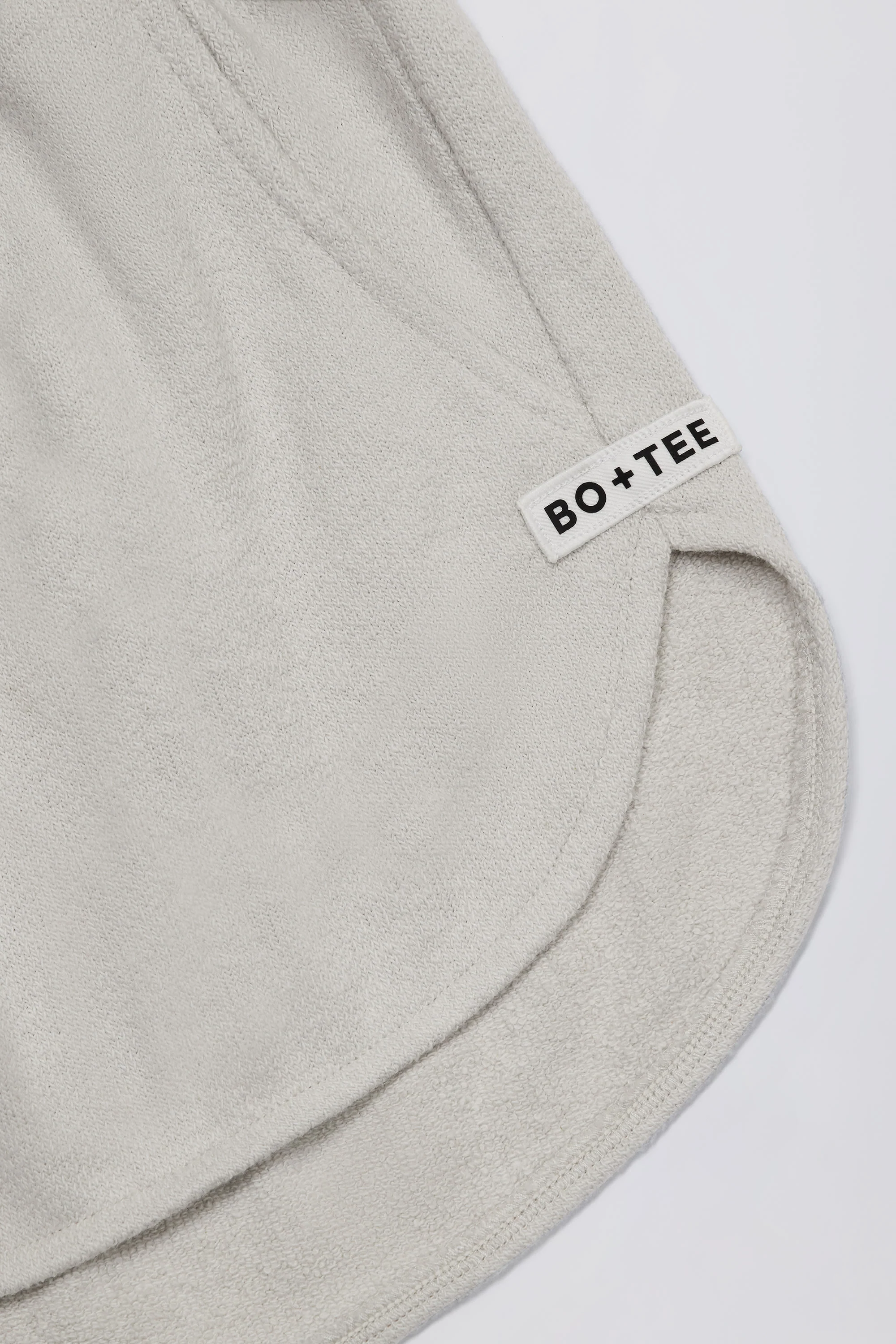 Button-Detail Mid-Rise Shorts in Light Grey